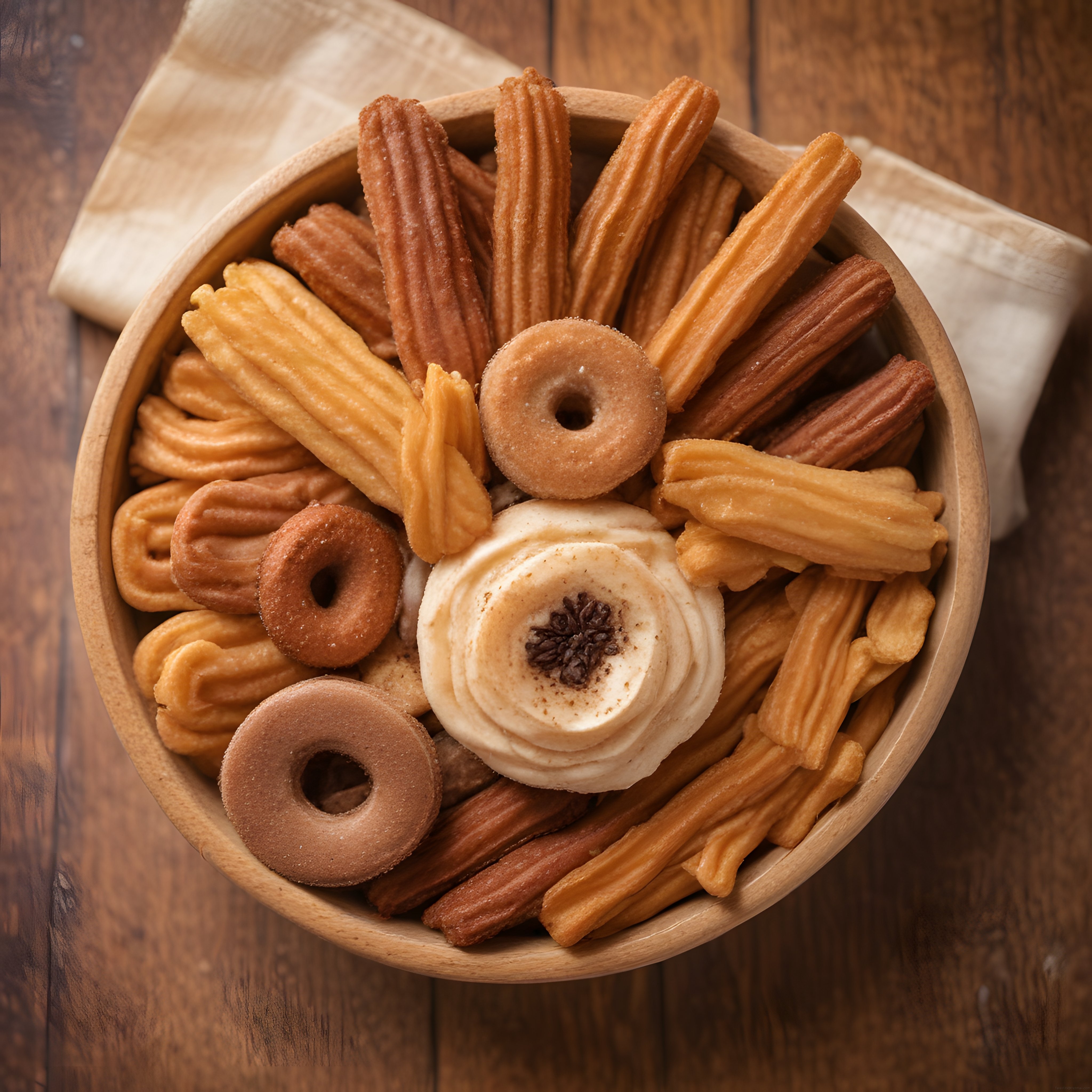 Sıcak ve Çıtır Churro Çeşitleri, Donut ve Kremalı Sos ile Sunuluyor