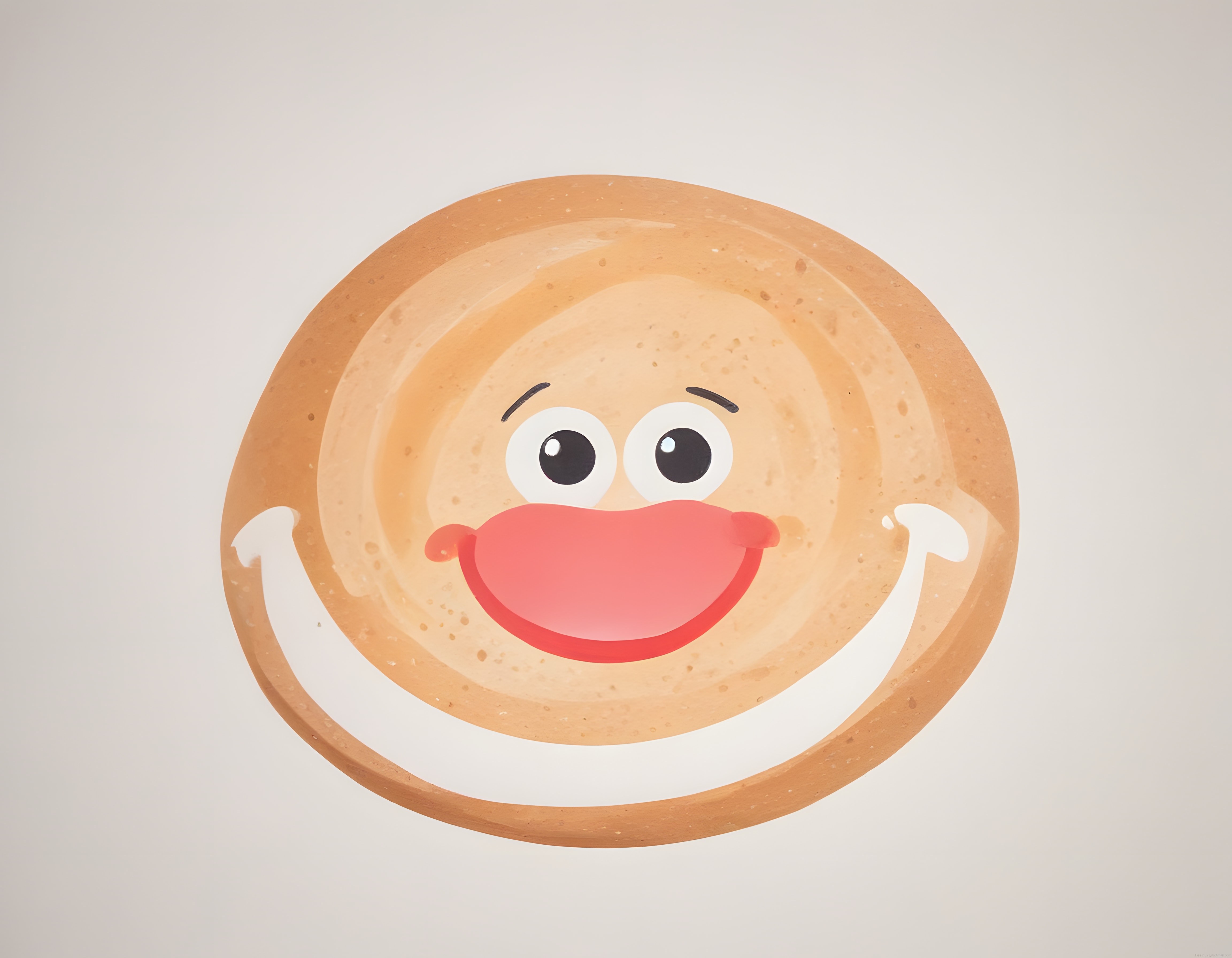 Simit Görünümlü Sevimli 3D Karakter Büyük Dudaklar ve Parıltılı Doku