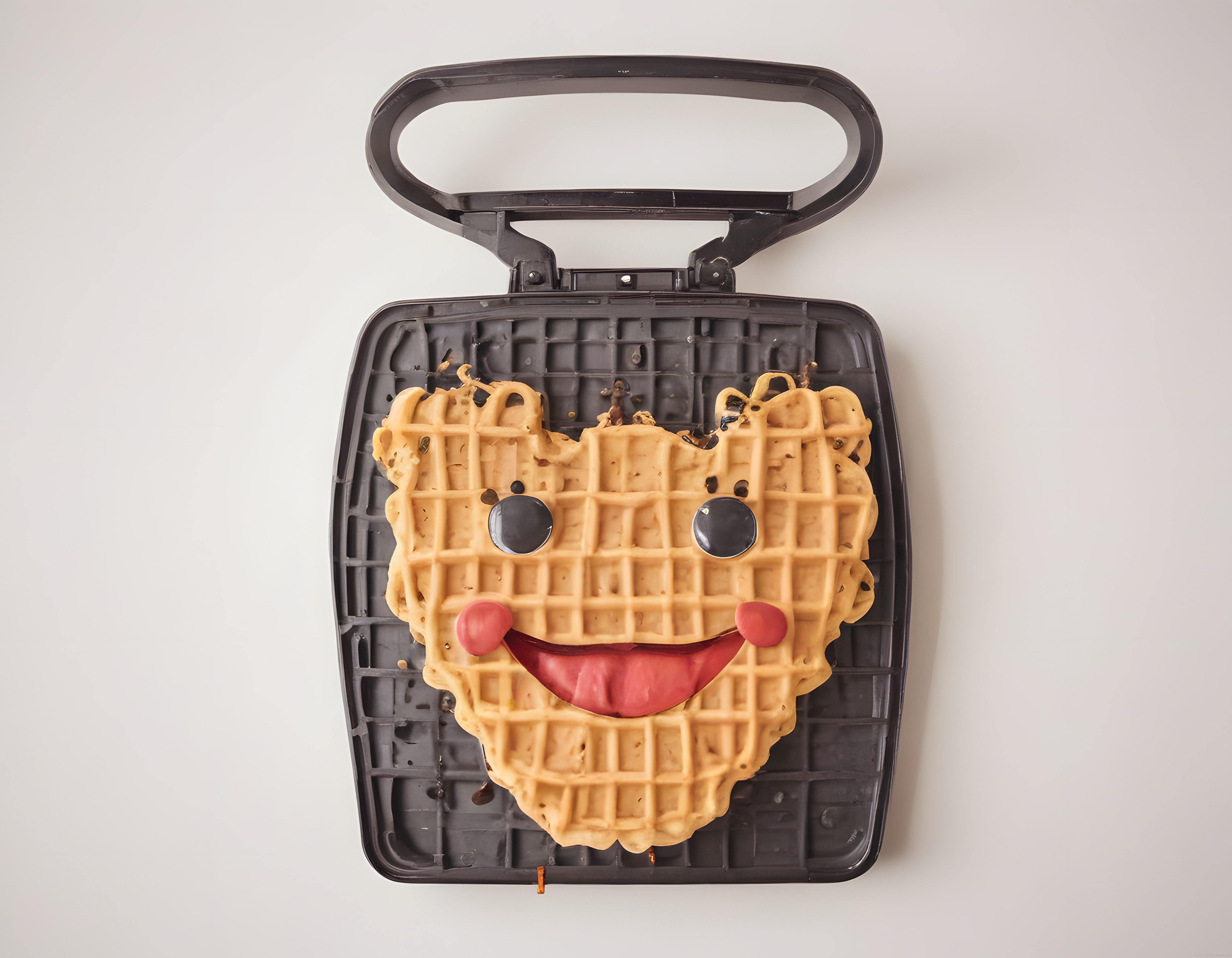Şirin Yüz Şeklinde Waffle ile Kahvaltı Masalarınıza Renk ve Neşe Katın