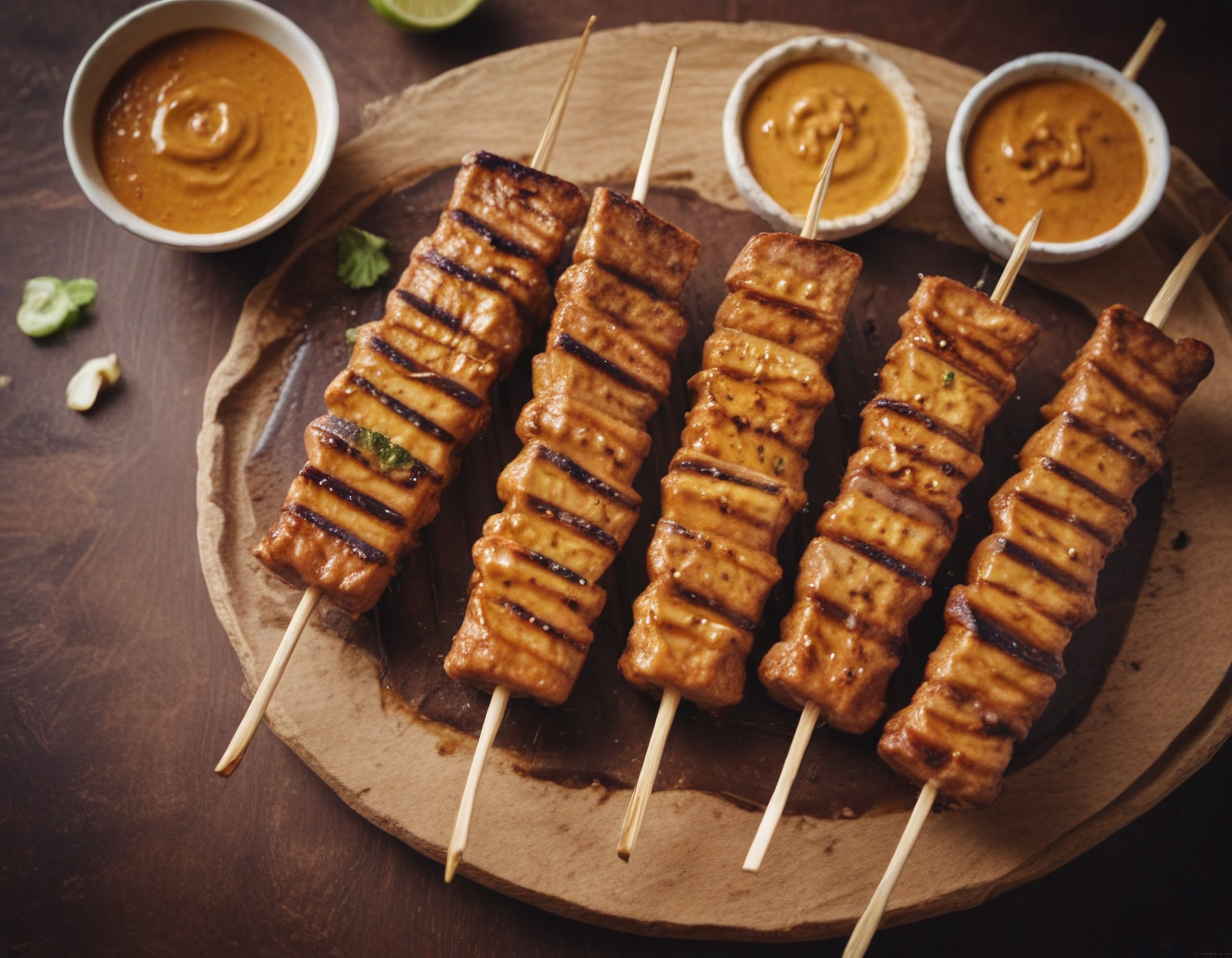 Şişlere Geçirilmiş Izgara Tofu ve Fıstık Ezmeli Sos ile Davet Sofralarına Yakışan Lezzet Şişlere Geçirilmiş Izgara Tofu ve Fıstık Ezmeli Sos ile Davet Sofralarına Yakışan Lezzet