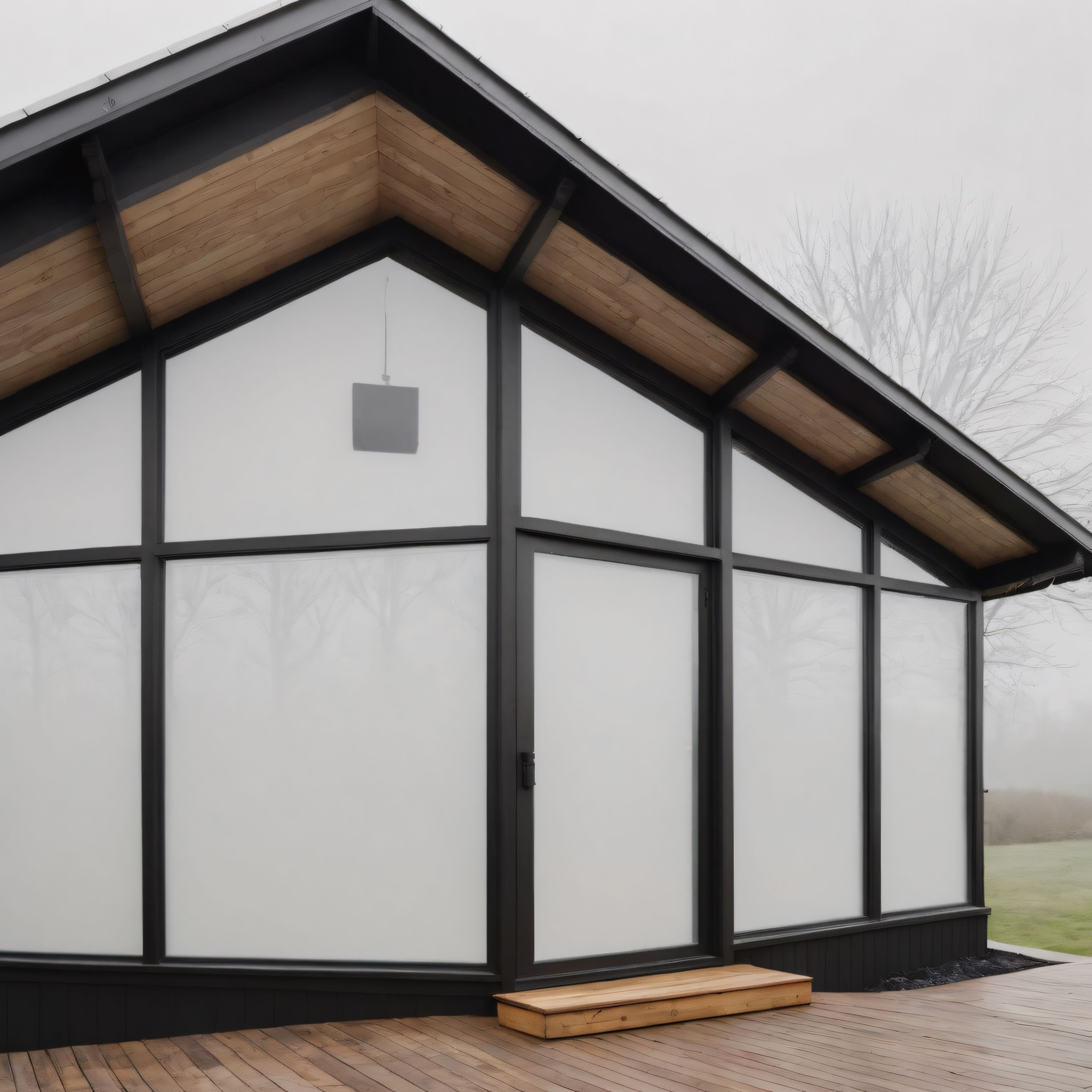 Sisli Doğada Cam ve Ahşap Uyumu: Minimalist Bungalov Mimarisi