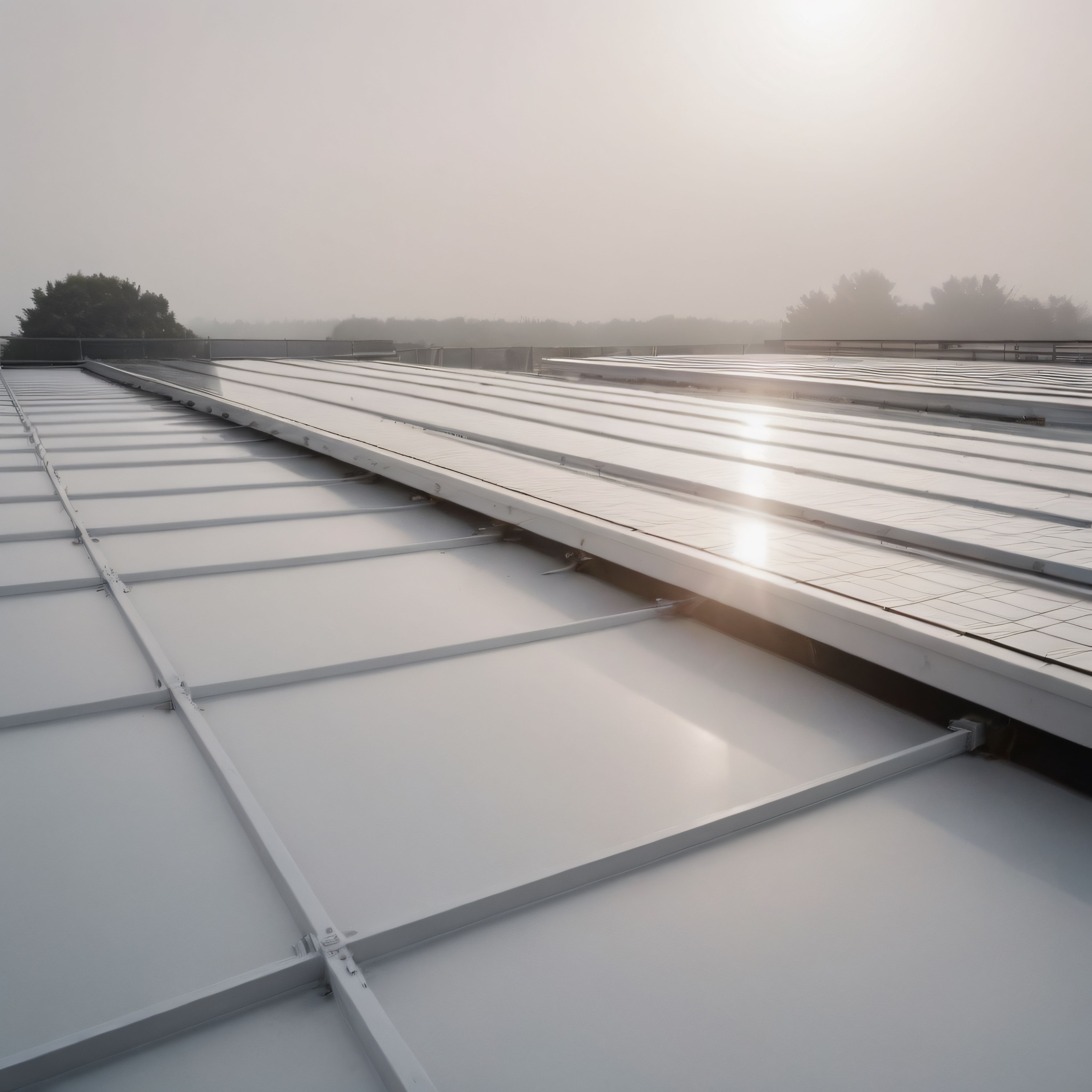 Sisli Havalarda Modern Çatı Üzerinde Güneş Panelleri ve Yenilenebilir Enerji