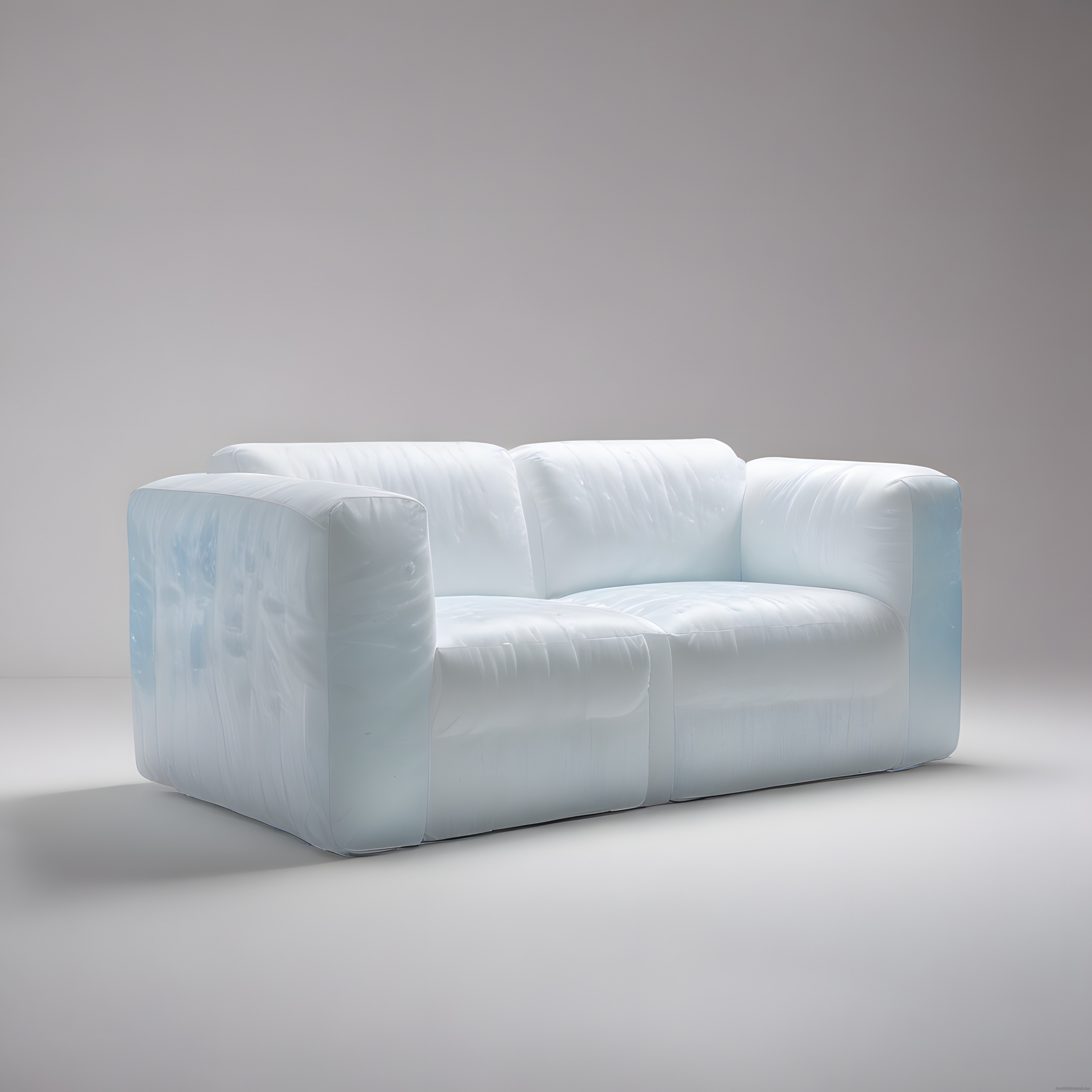 Şişme Görünümlü Pastel Mavi Modern Kanepe ile Minimalist Dekorasyon Fikirleri