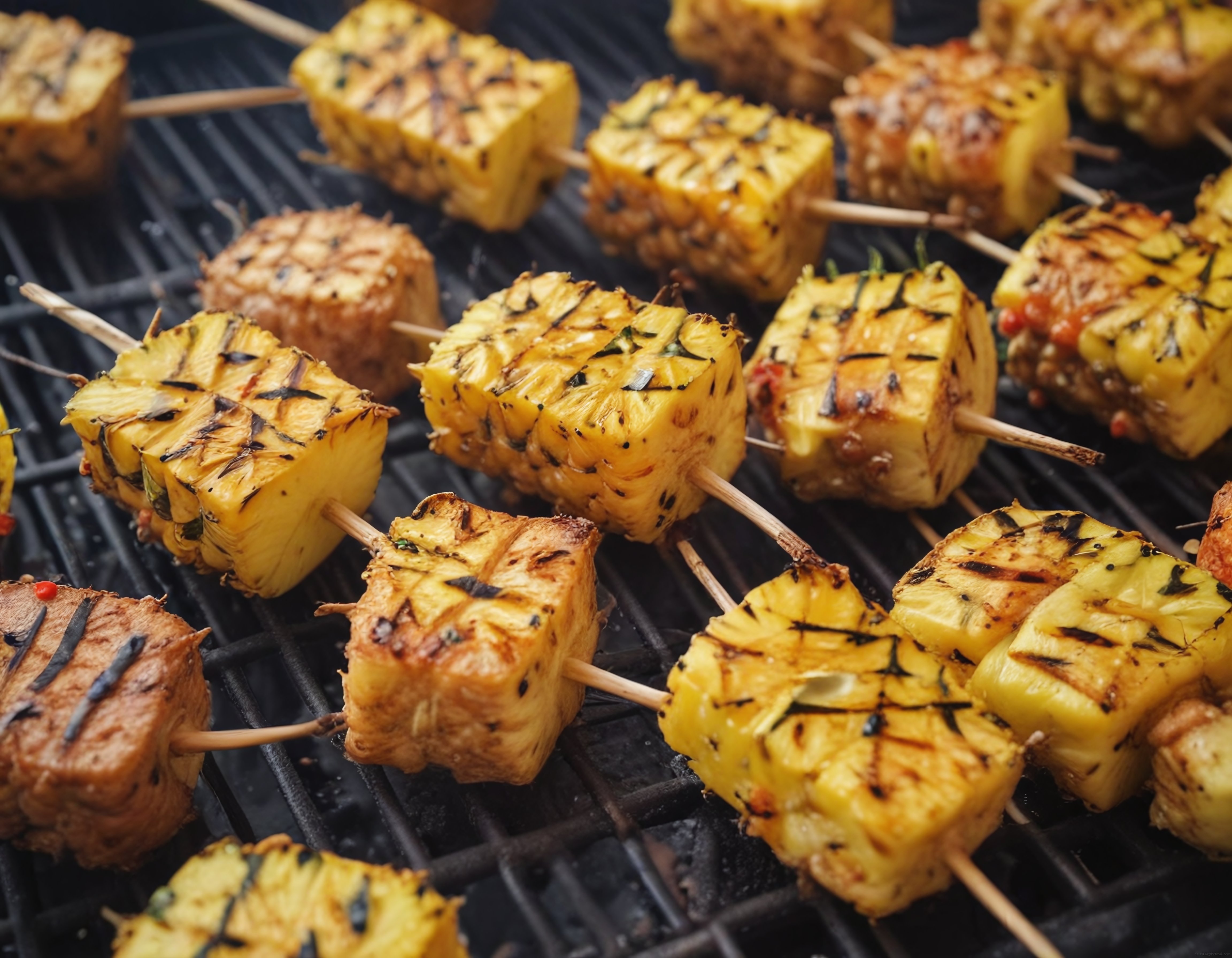 Şişte Karamelize Ananas ve Et: Izgarada Tropikal Barbekü Tatları