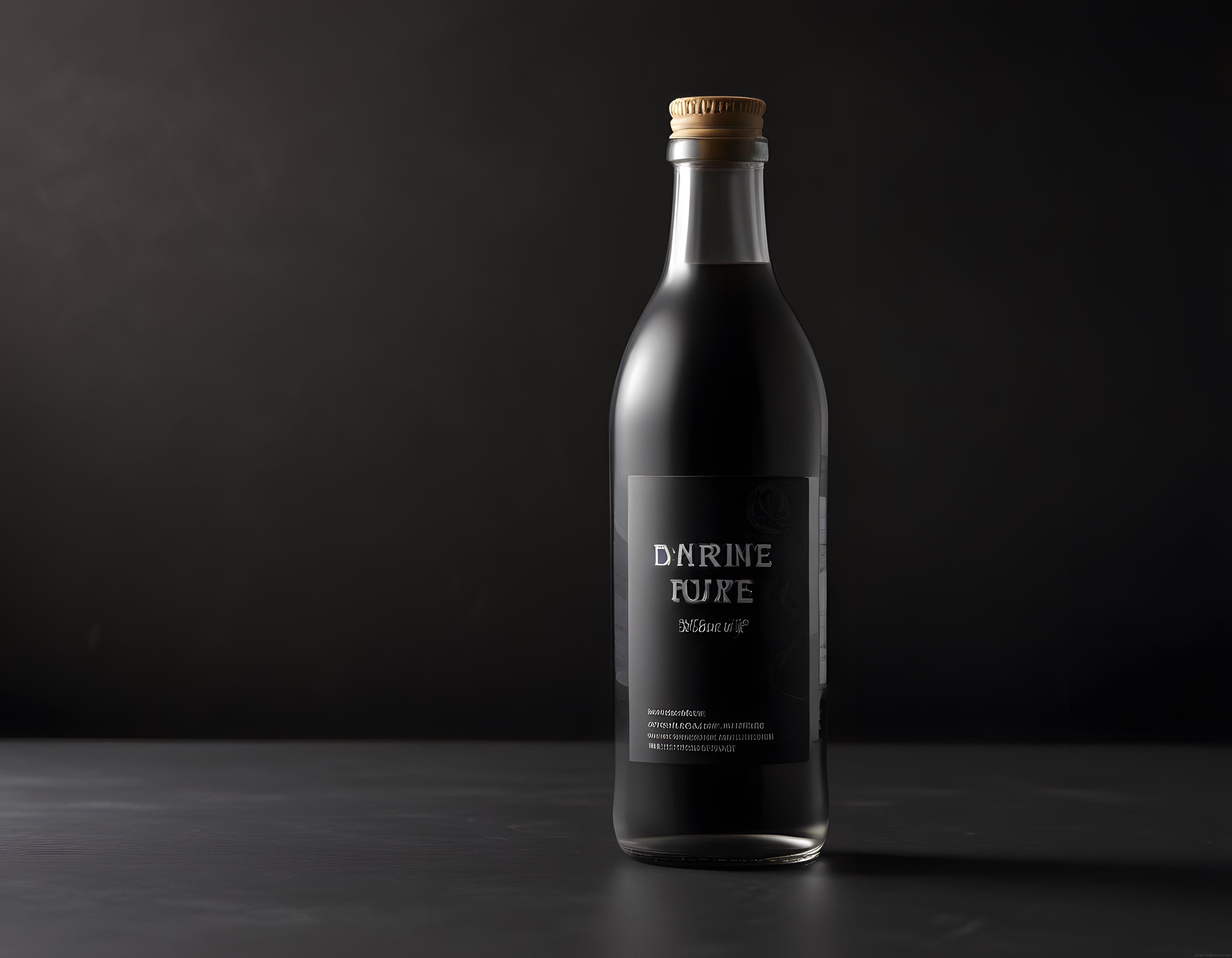 Siyah Arka Planda Premium Sake Şişesi Ürün Çekimi ve Şık Sunum