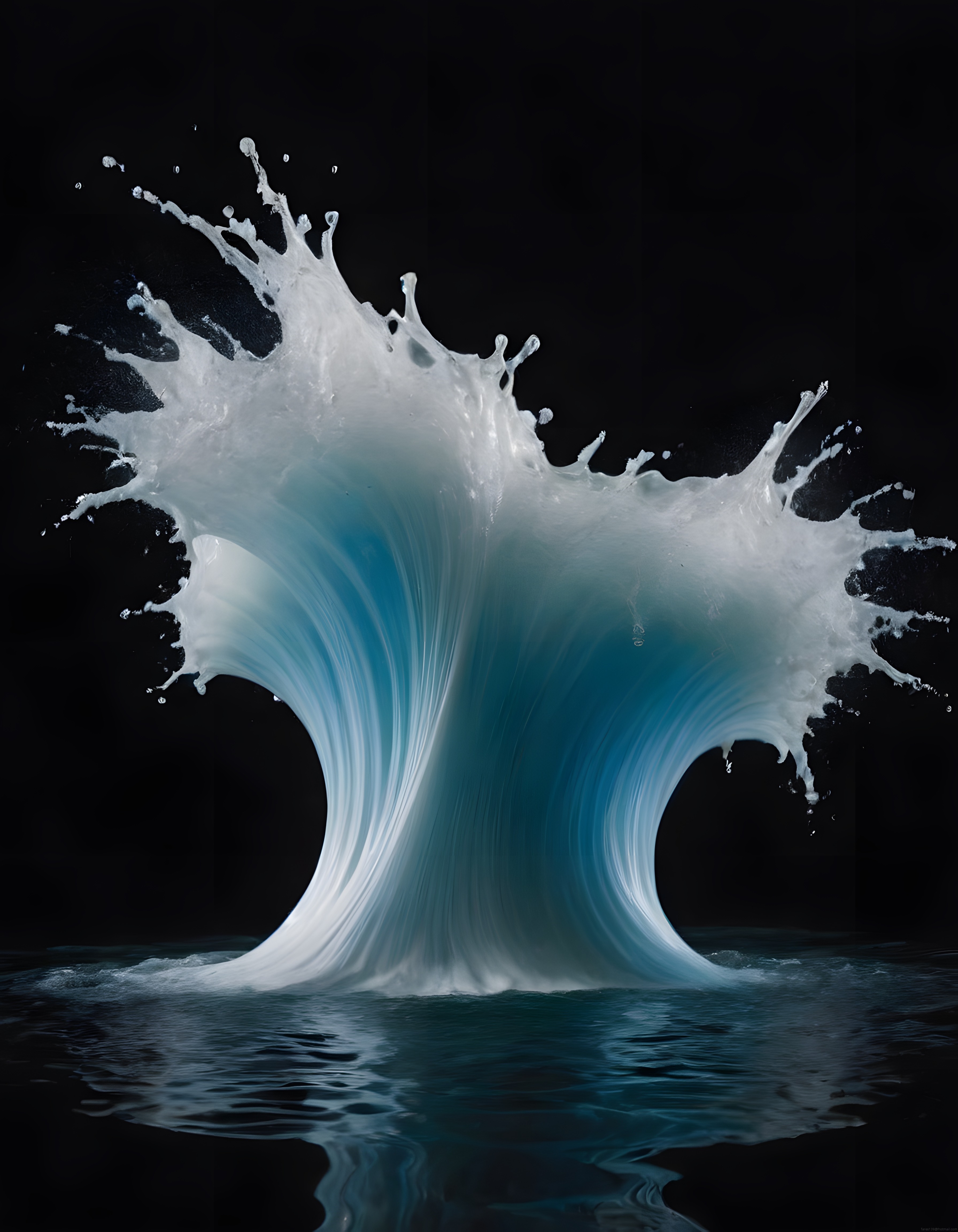 Siyah Arka Planda Yüksek Hızda Çekilmiş Sanatsal Su Sıçratma Anı
