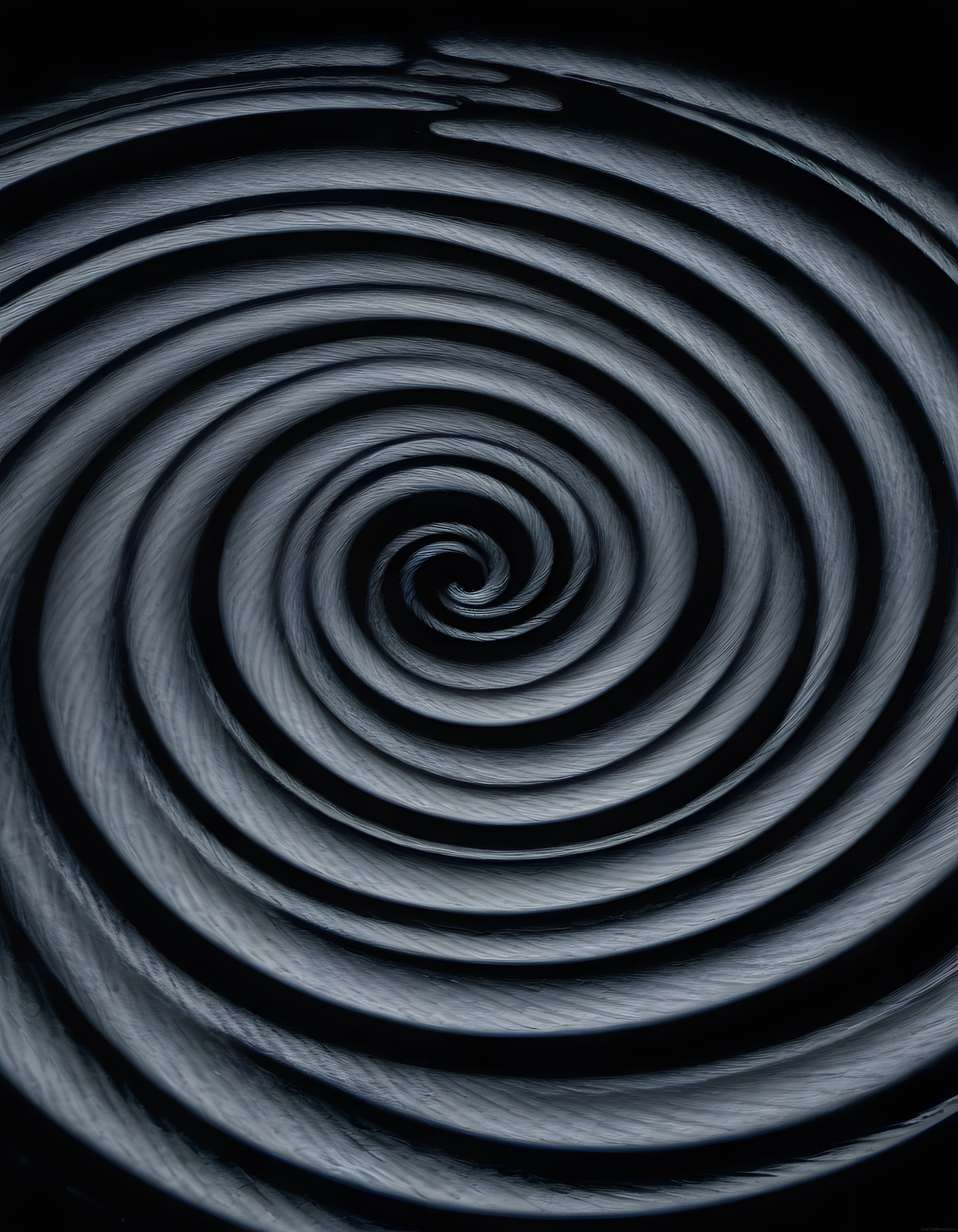 Siyah Beyaz Hipnotik Spiral: Soyut Dijital Sanat ve Sonsuzluk İllüzyonu