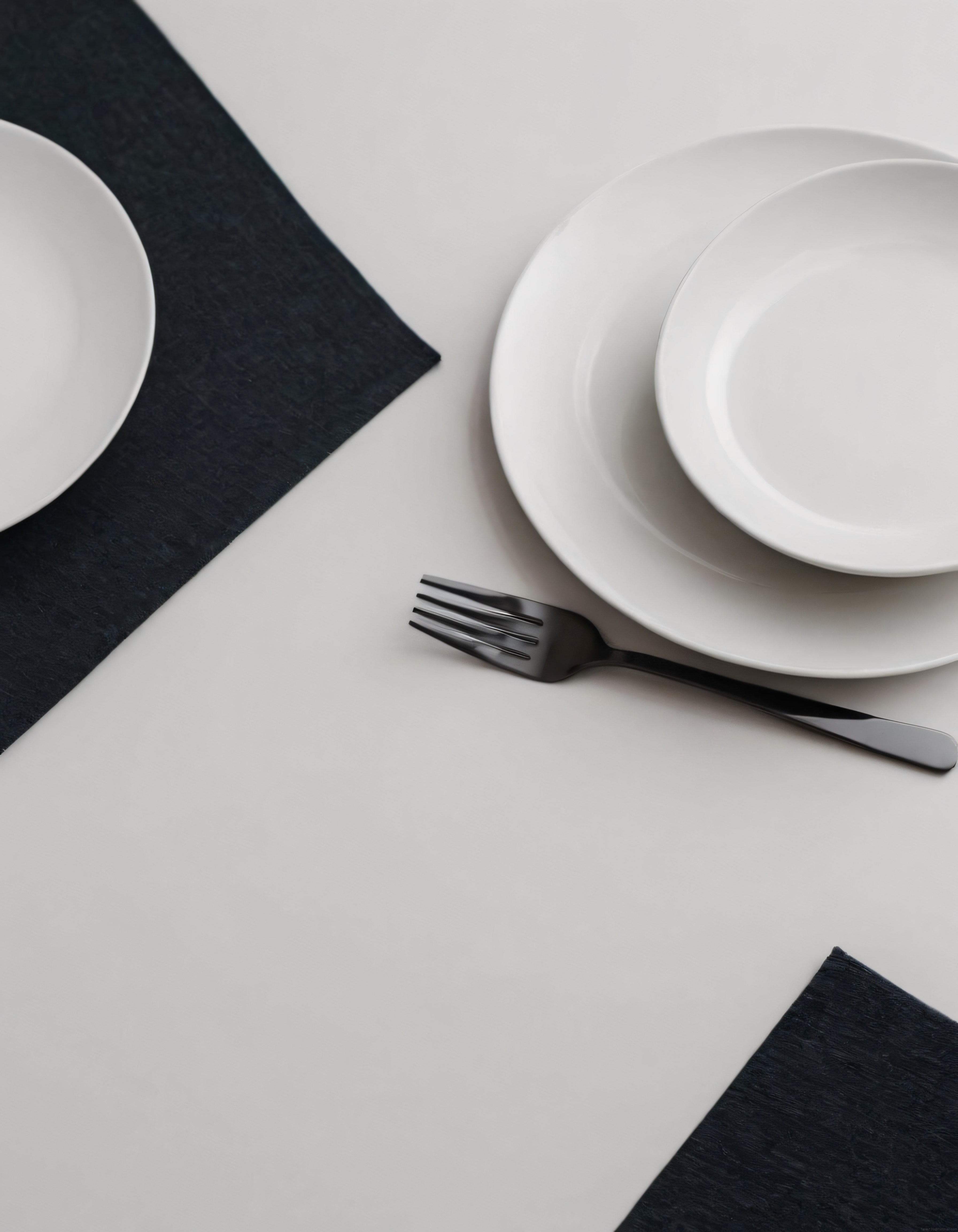 Siyah Beyaz Minimalist Sofra Düzeni ve Modern Porselen Masa Sunumu