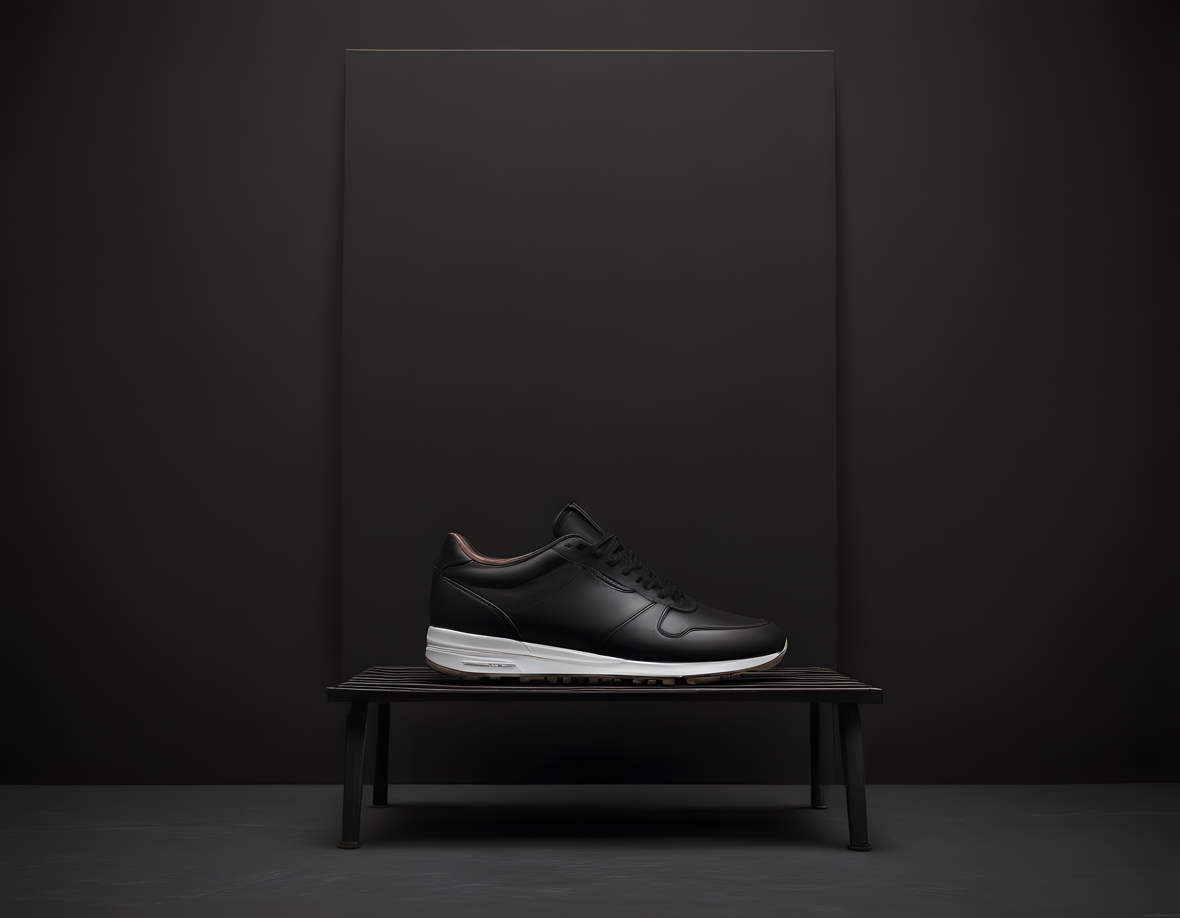 Siyah Deri Sneaker ve Lüks Minimalist Stüdyo Ürün Fotoğrafçılığı