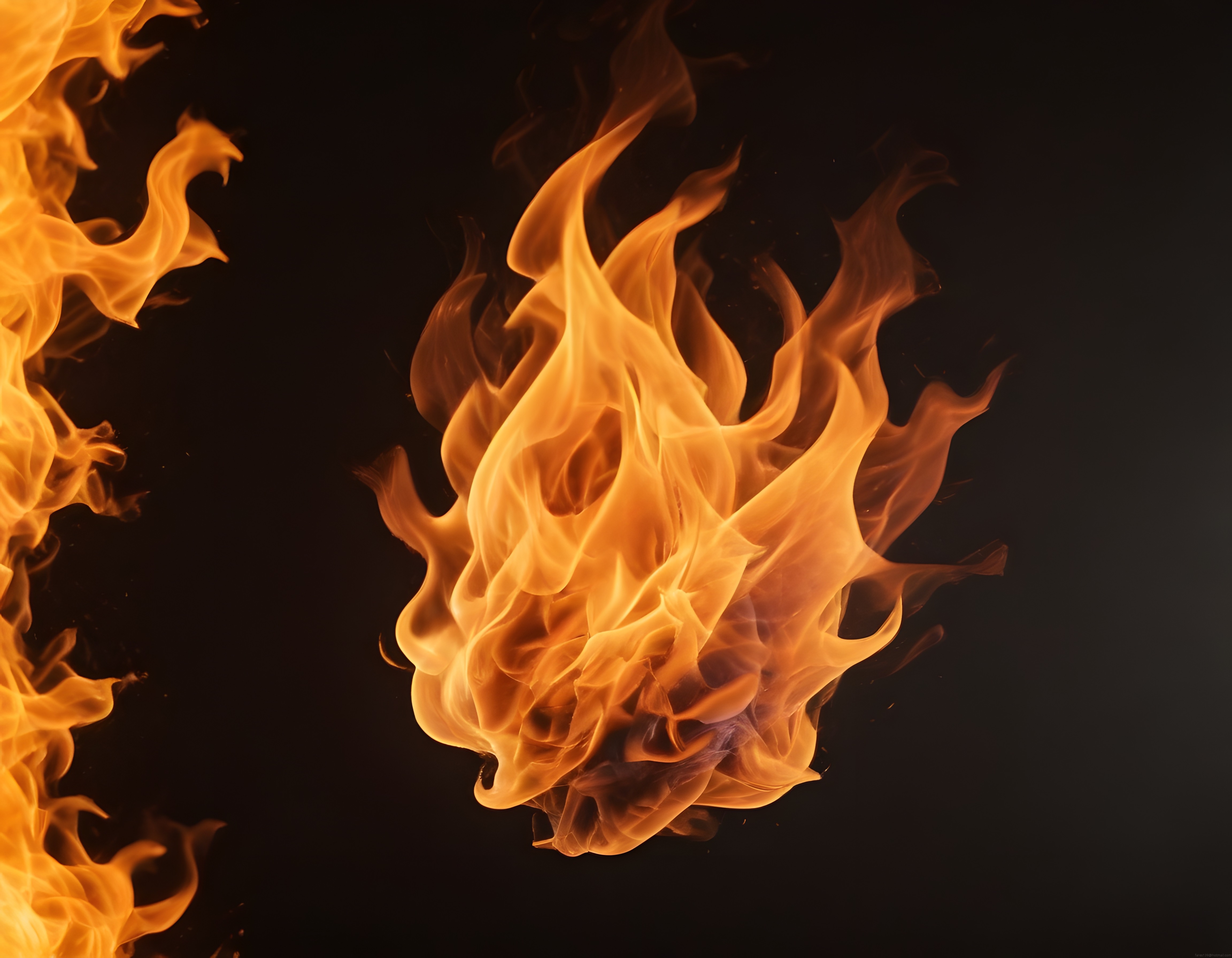 Siyah Fon Üzerinde Dans Eden Alevlerin Büyüleyici Yangın Fotoğrafı