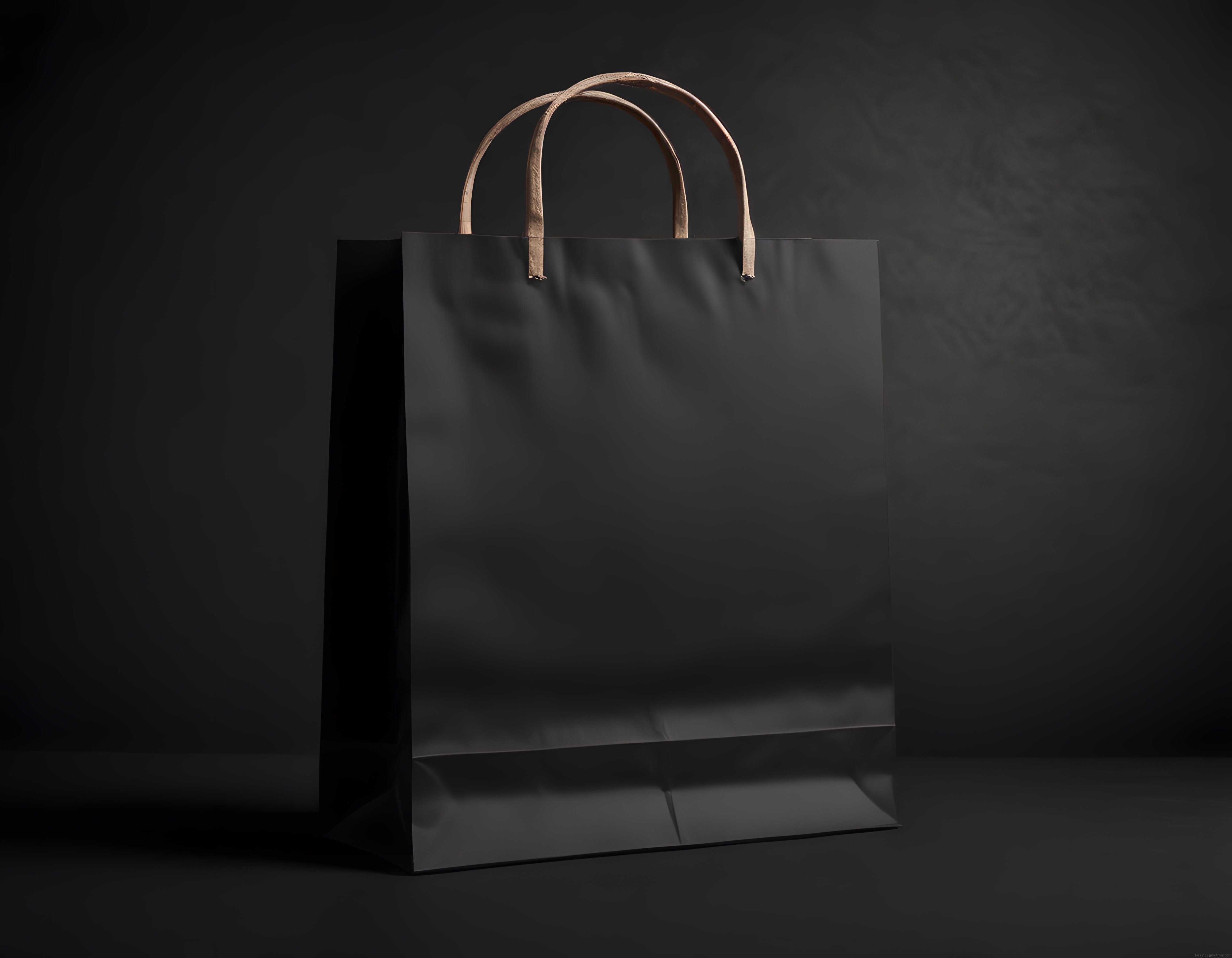 Siyah Kağıt Alışveriş Çantası Mockup: Lüks Marka Ambalajı ve Minimal Tasarım