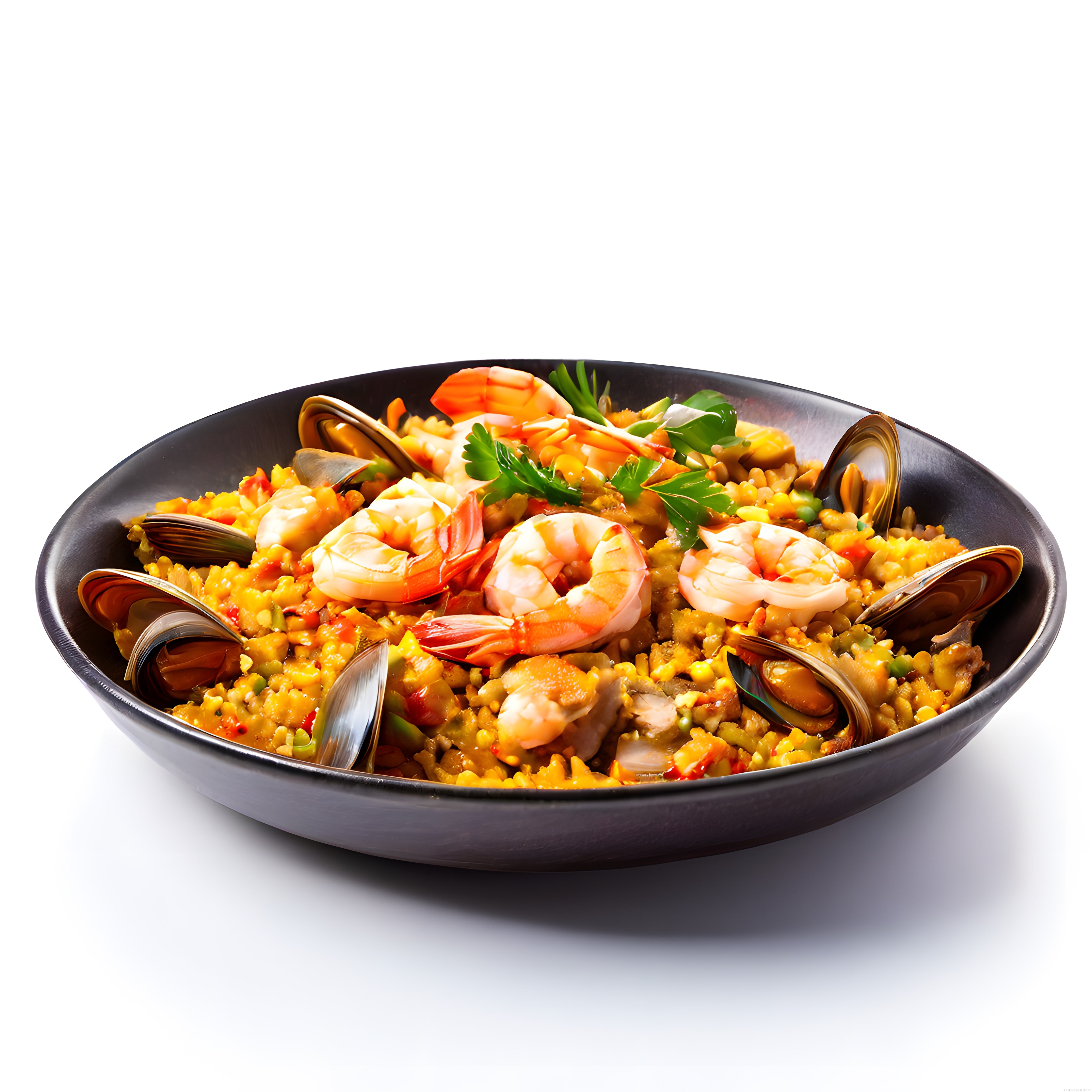 Siyah Kasede Midyeli ve Karidesli Geleneksel İspanyol Paella Tarifi