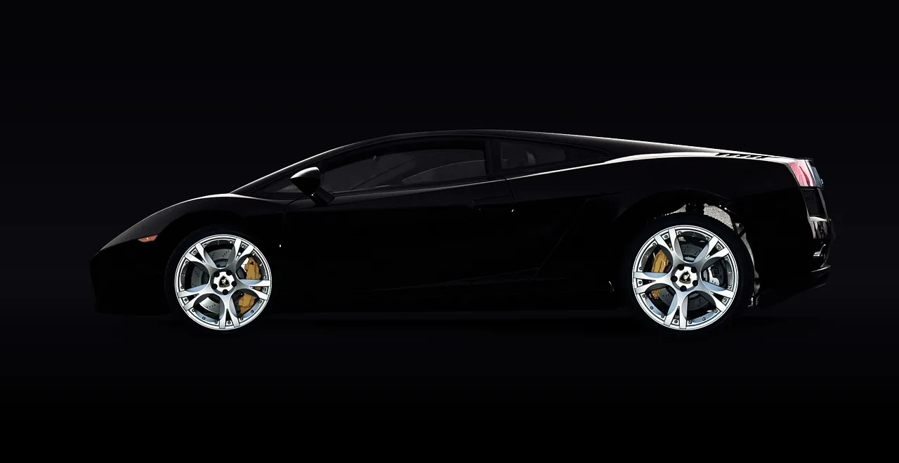 Siyah Lamborghini spor otomobil - lüks hız