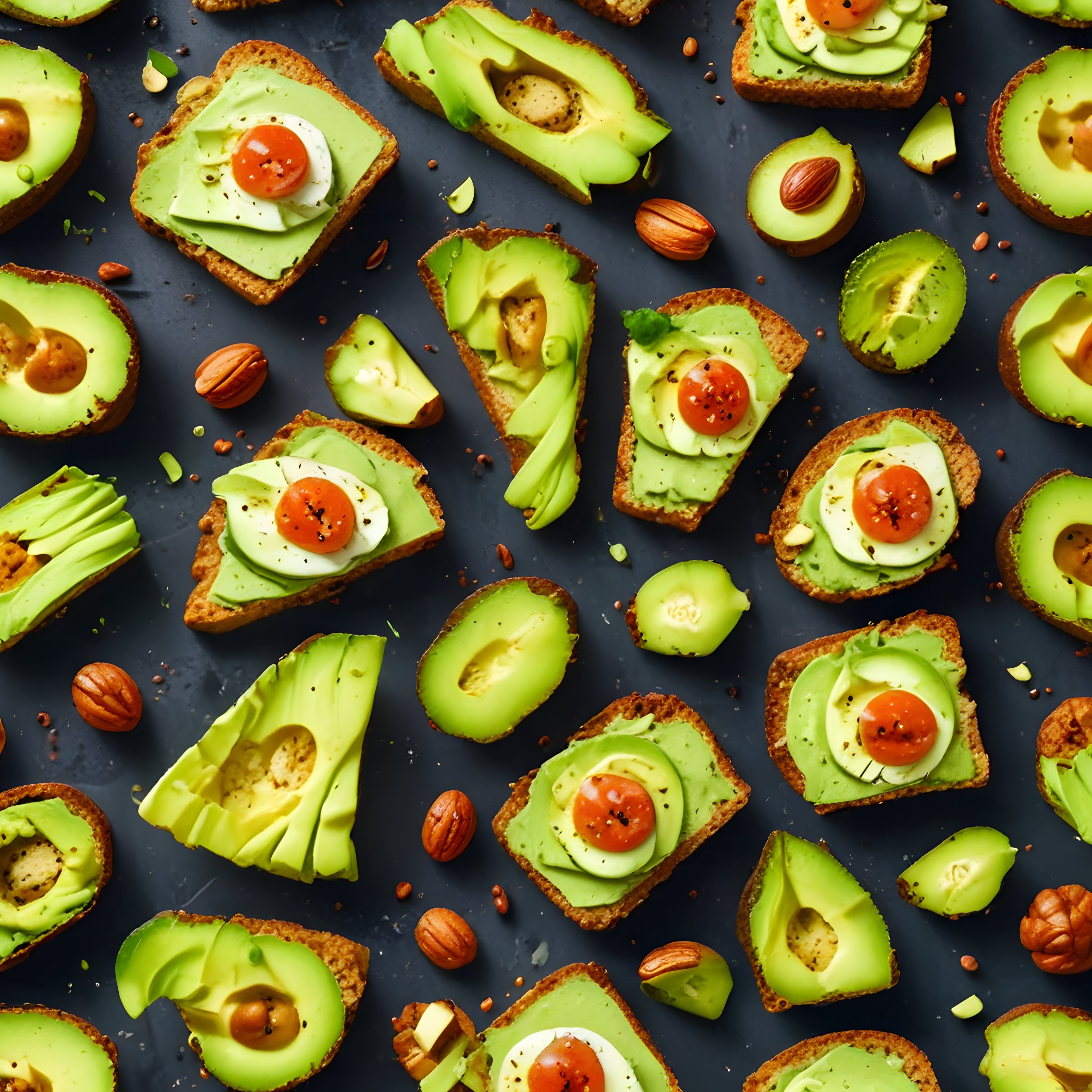 Siyah Mermer Üzerinde Avokado Yumurtalı Bruschetta Kahvaltı Tarifi