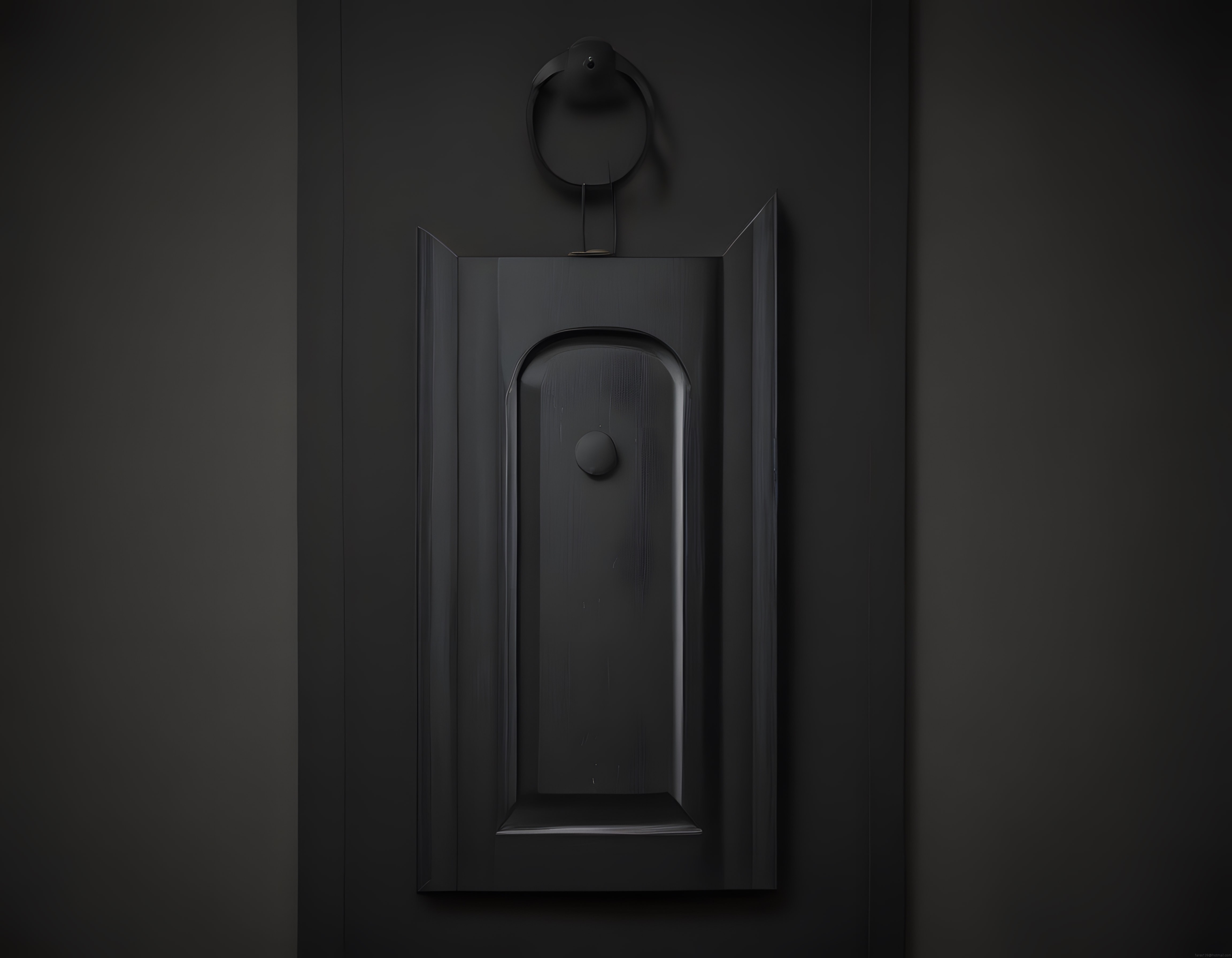 Siyah Minimalist Soyut Duvar Heykeli ve Modern 3D Dijital Sanat Tasarımı