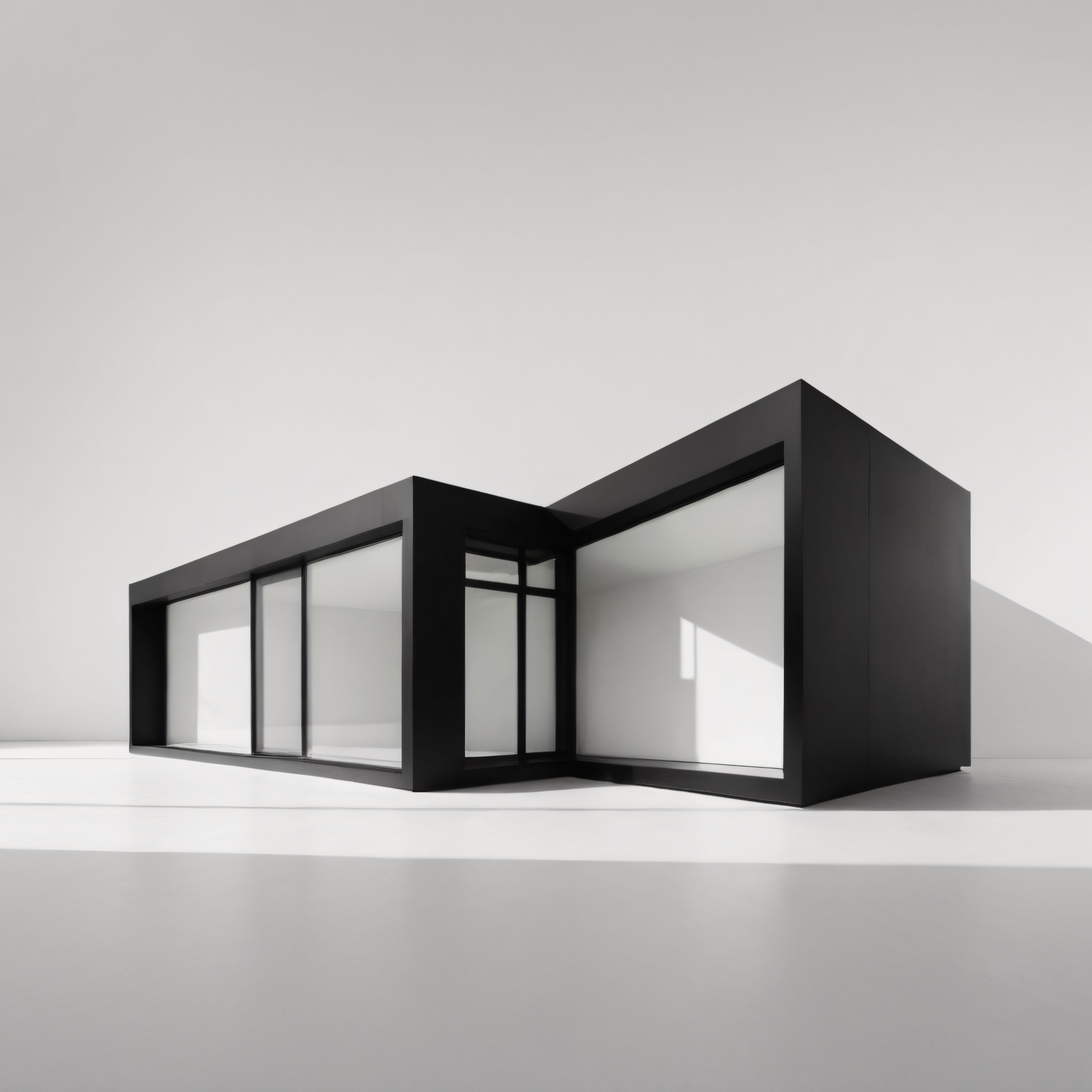 Siyah Modern Mimari: Minimalist Cam Cepheli Çağdaş Yapı Tasarımı