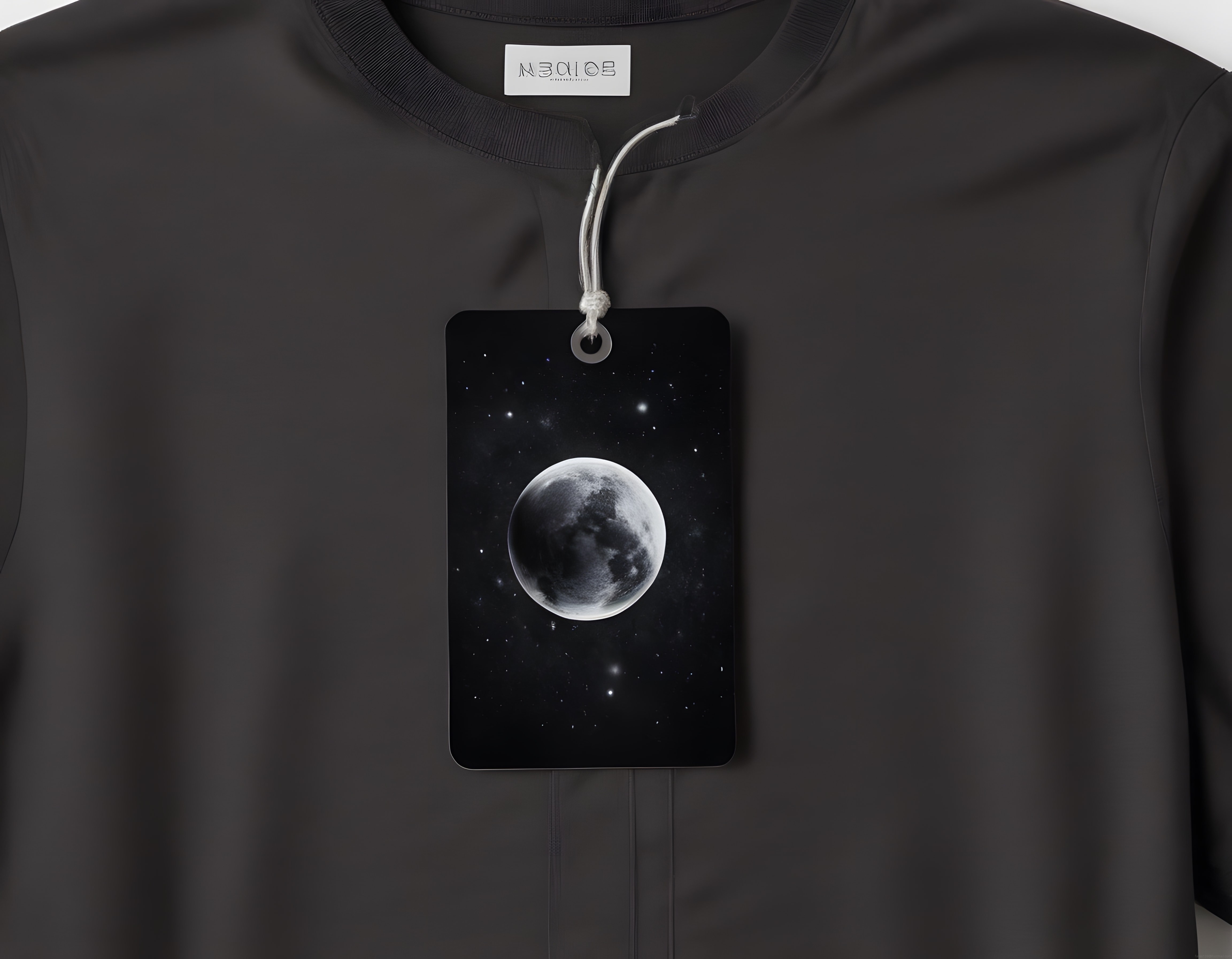 Siyah Sweatshirt Üzerinde Ay ve Yıldızlar Tasarımlı Özel Koleksiyon Etiketi