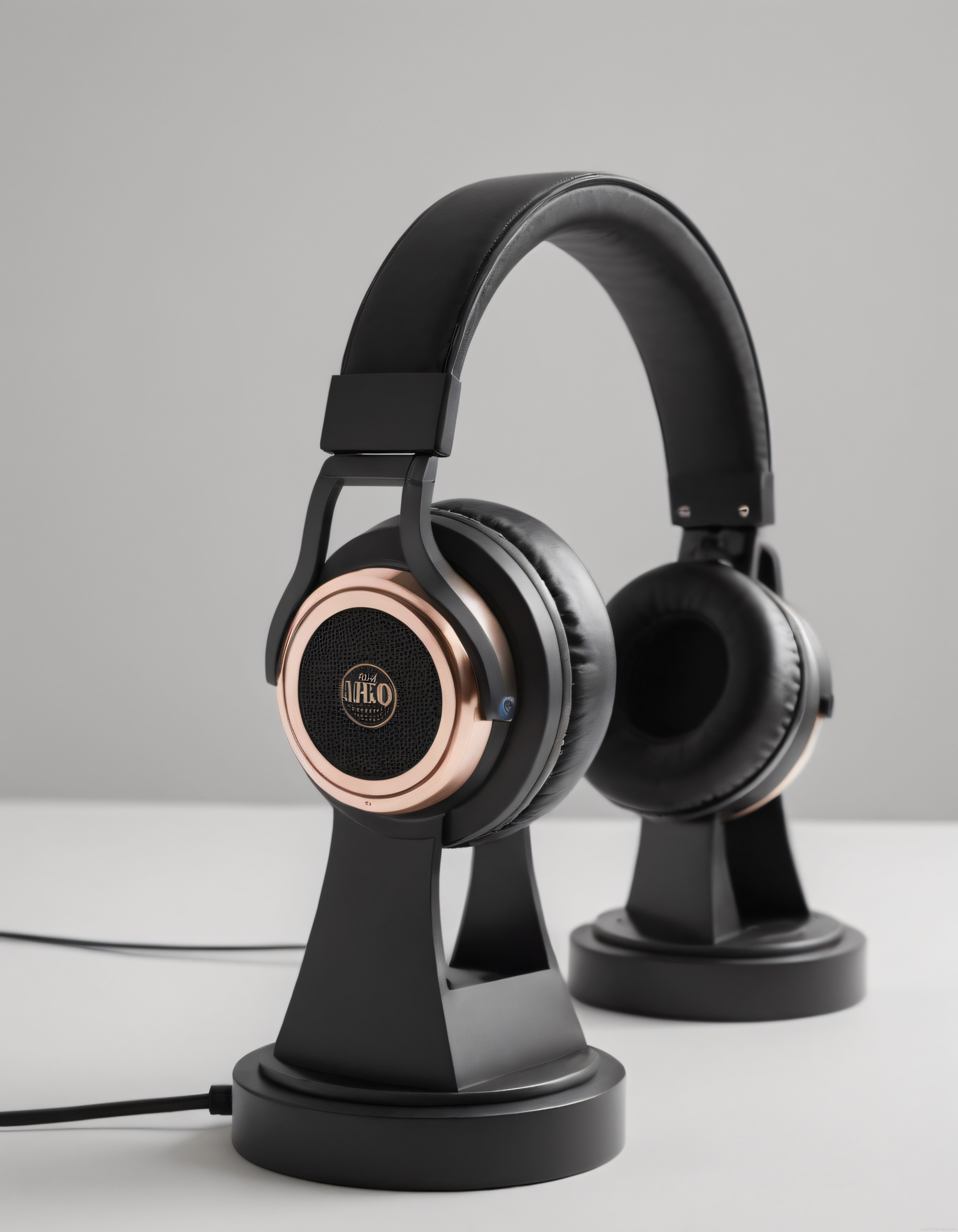 Siyah ve Rose Gold Detaylı Stüdyo Kulaklığı Profesyonel Müzik Ekipmanı