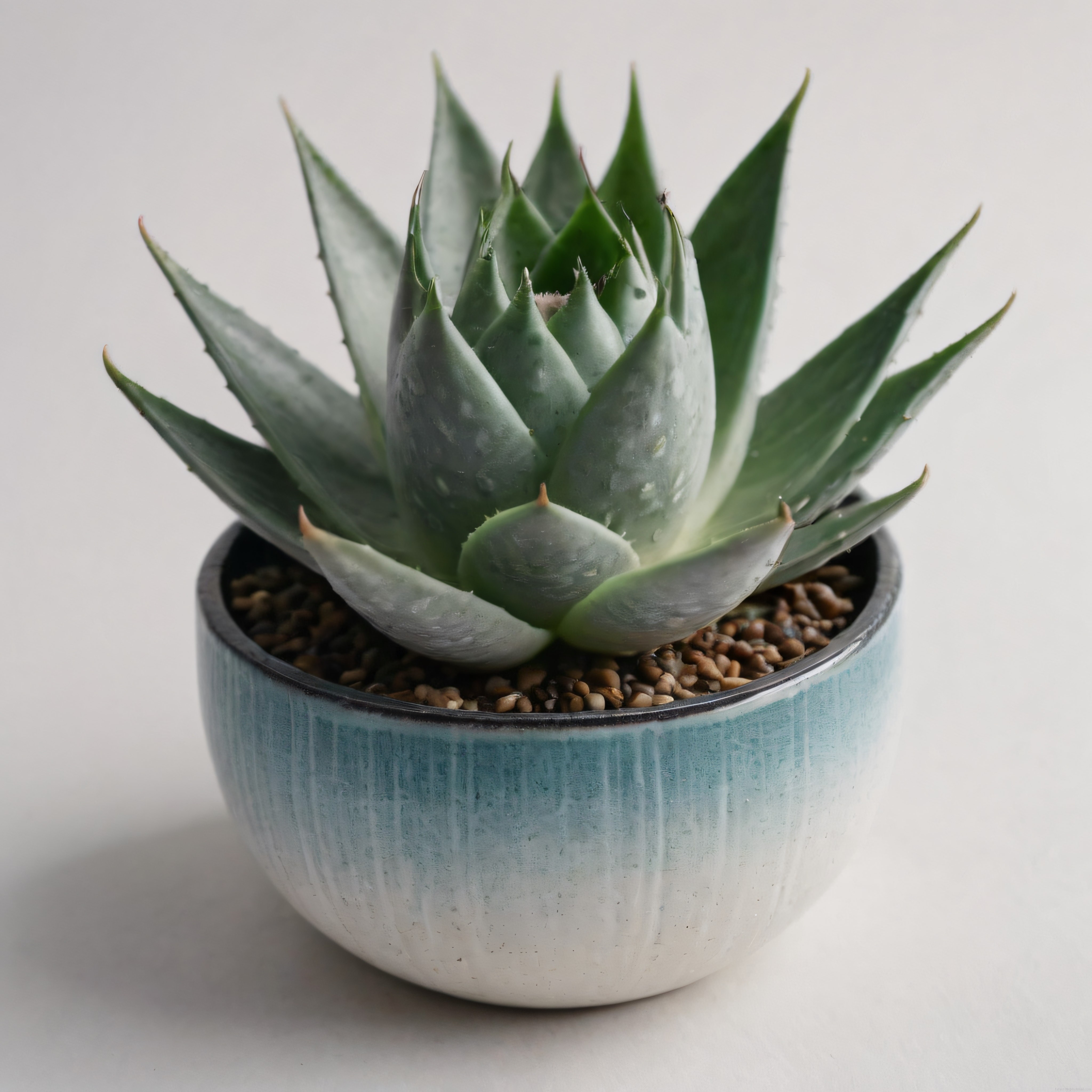 Soft Işıkta Mavi Saksılı Agave Bitkisi: Evinize Huzur Getiren Sukulent