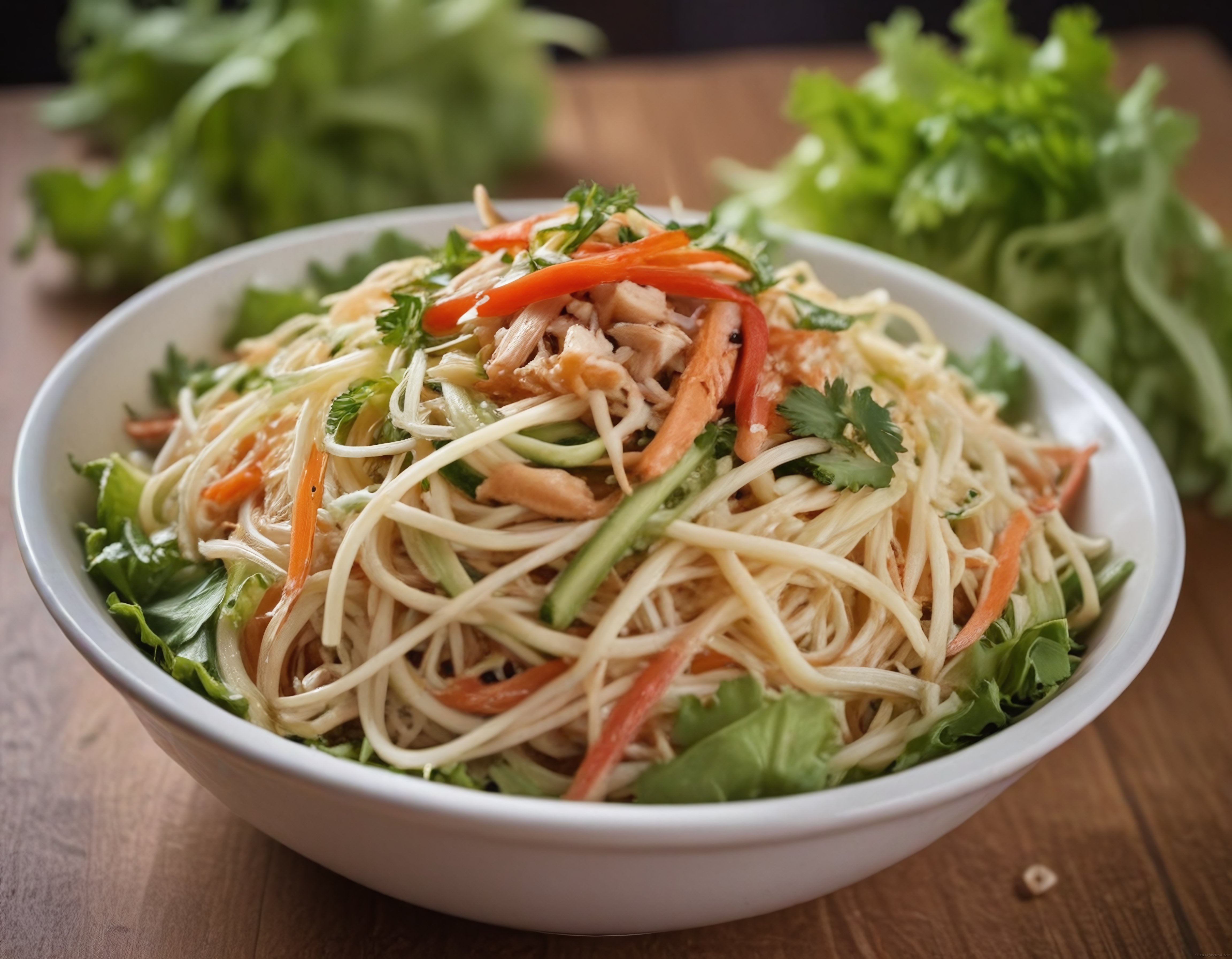 Soğuk Tavuklu Noodle Salatası: Renkli Sebzelerle Asya Mutfağı Tarifi
