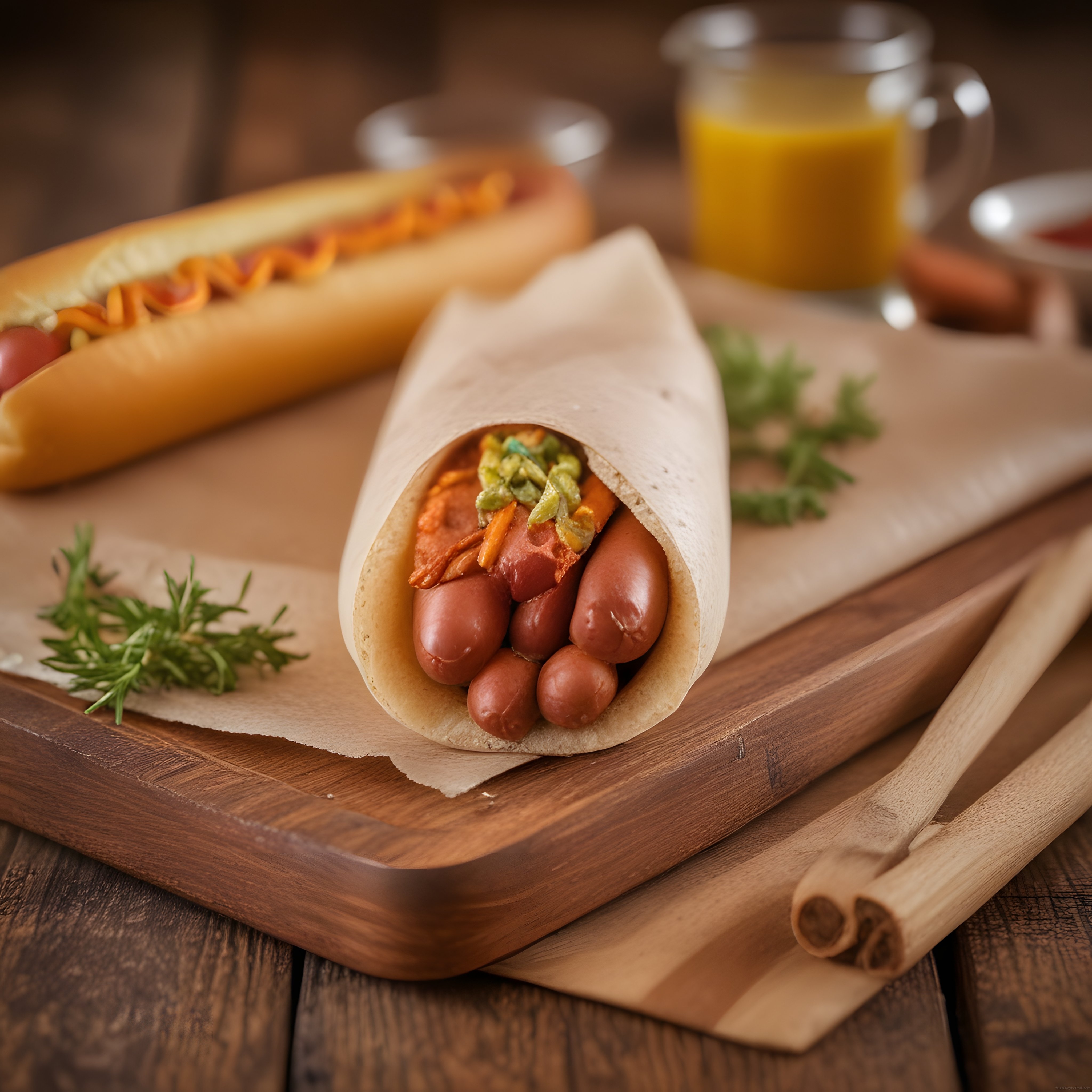 Sokak Lezzeti: Lavaş Arası Sosis Dürüm ve Ev Yapımı Hot Dog Sunumu