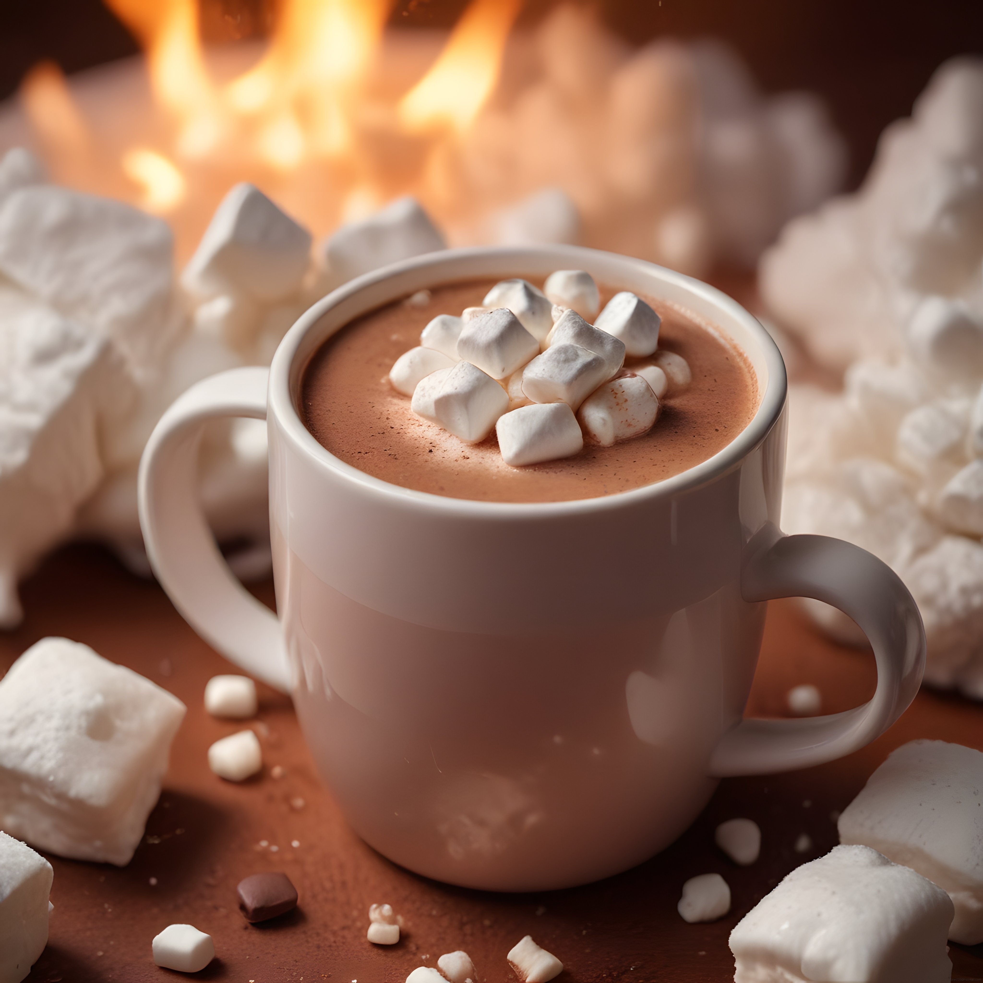 Şömine Karşısında Marshmallowlu Sıcak Çikolata ile Kış Akşamı Keyfi