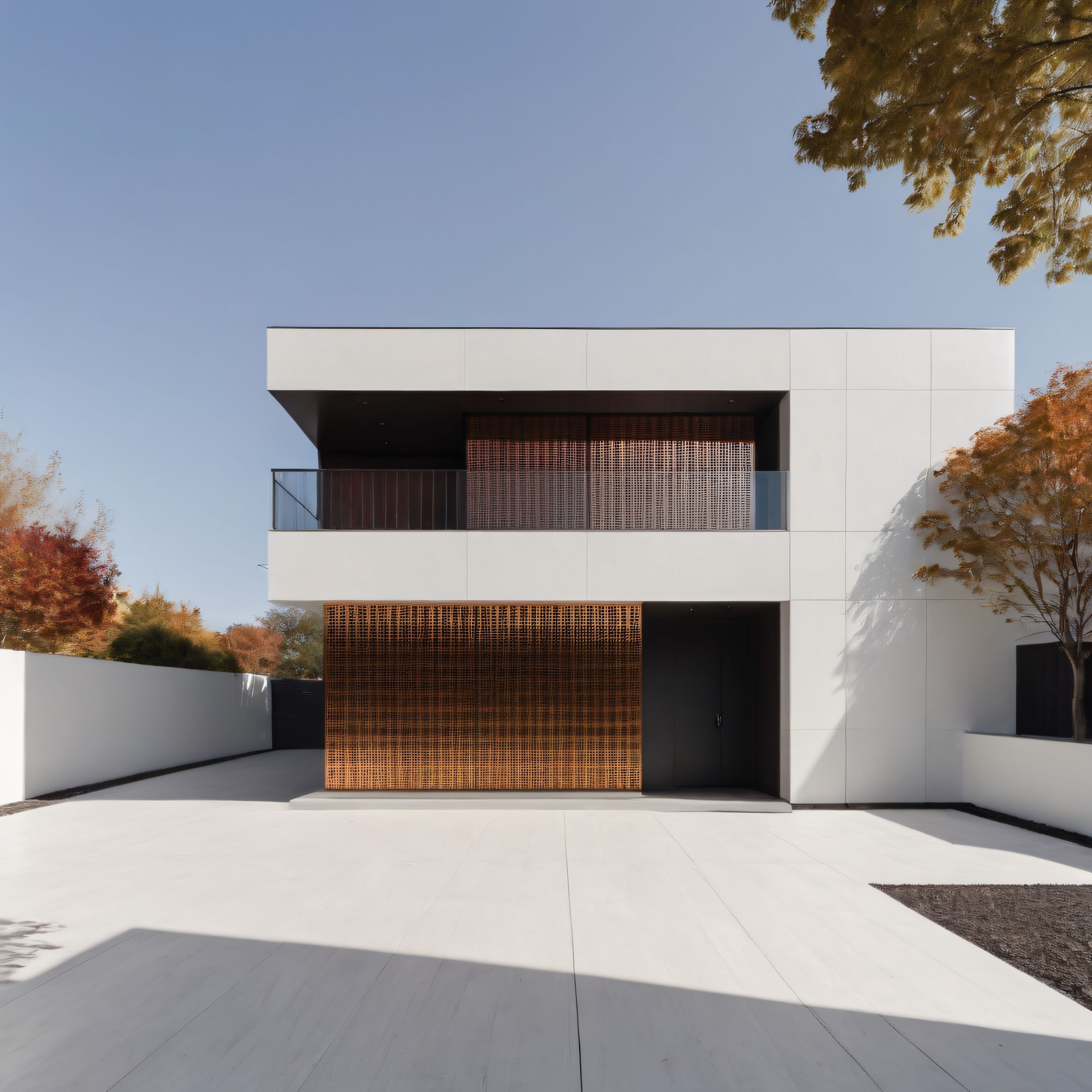 Sonbahar Atmosferinde Bakır Detaylarıyla Süslü Modern Minimalist Ev