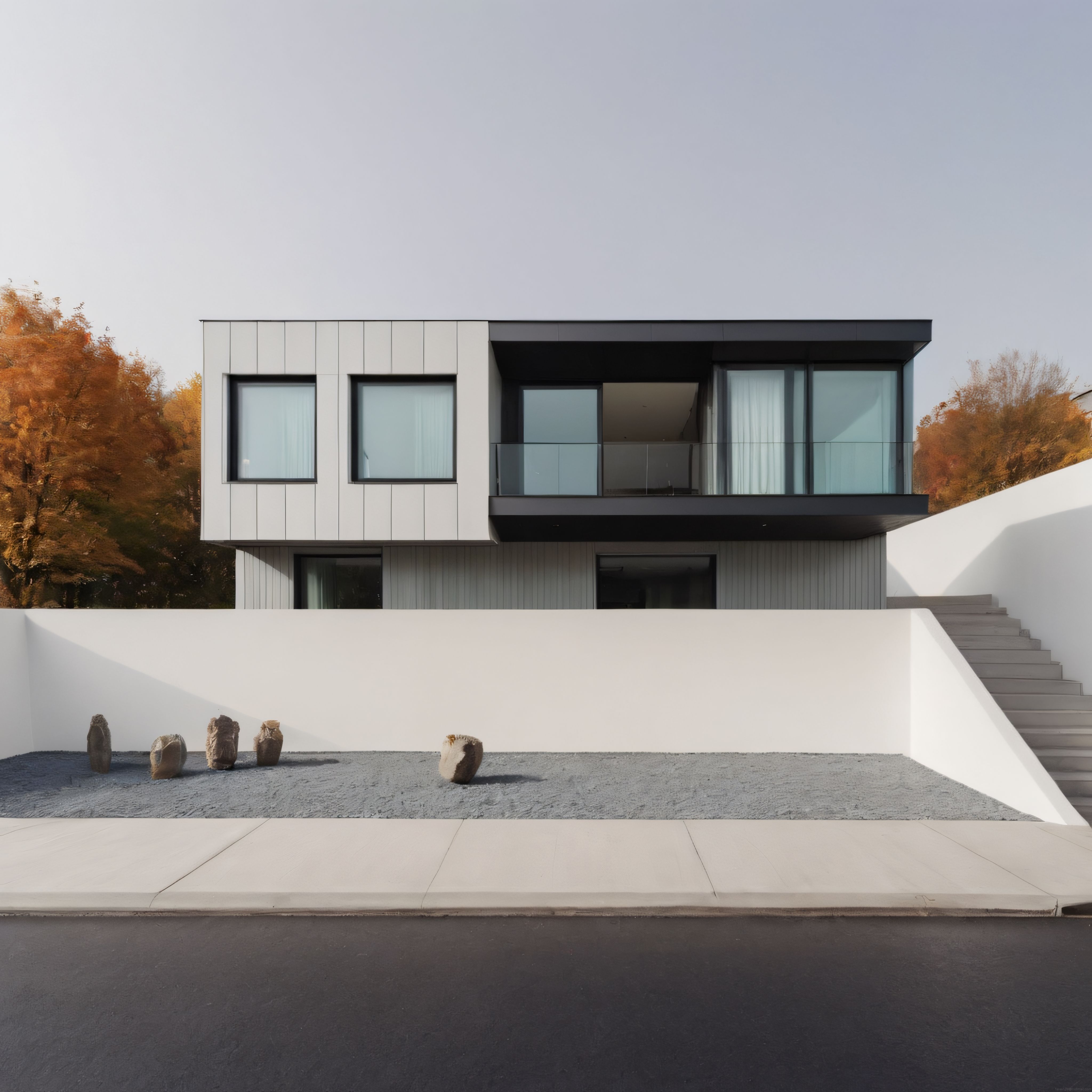 Sonbahar Renklerine Bürünmüş Ormanda Sıra Dışı Modern Mimari Villa