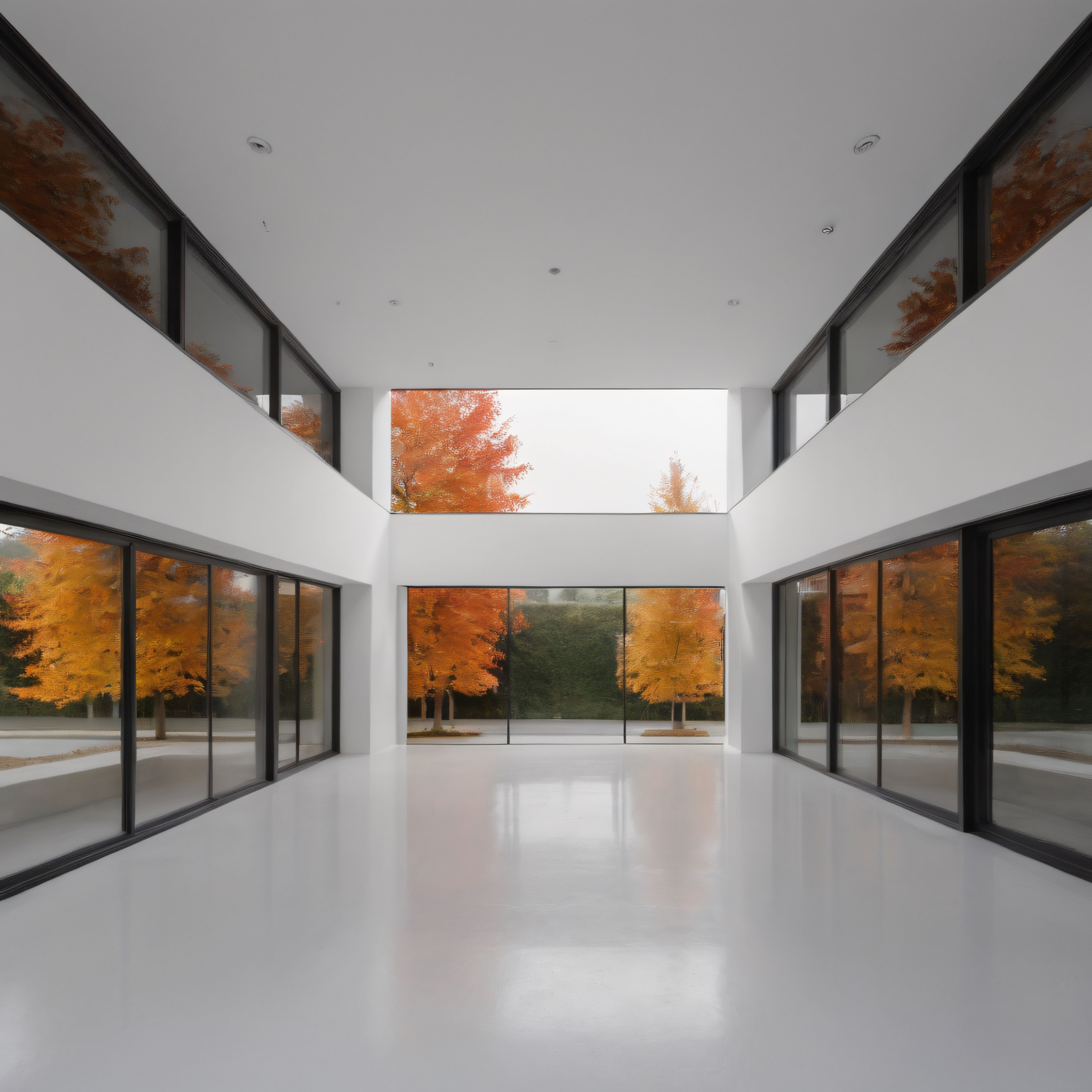 Sonbahar Renklerini İçeriye Taşıyan Modern ve Minimalist Mimari Yapı