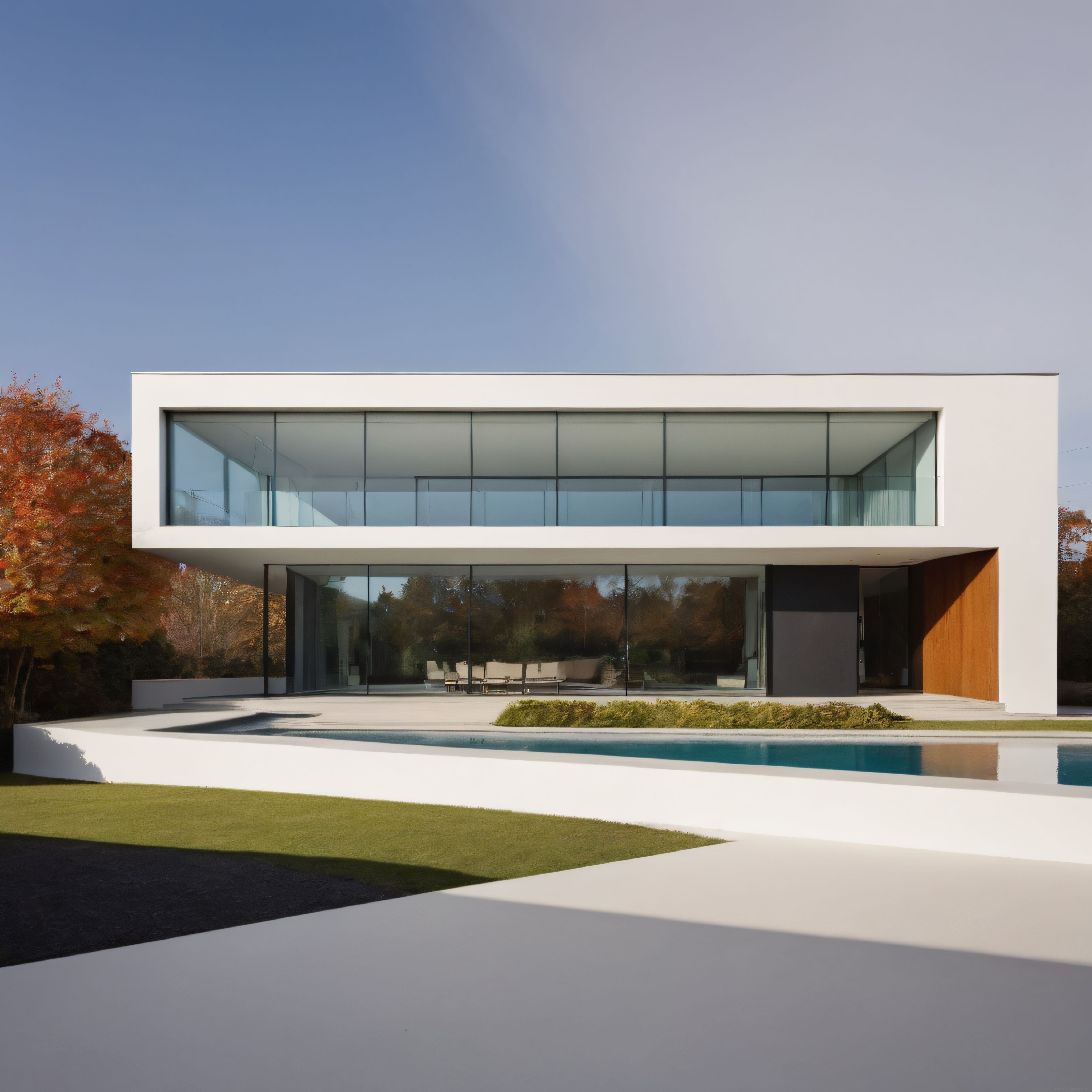 Sonbaharın Renkleri Arasında Sızan Işıkla Dans Eden Bir Minimalist Villa
