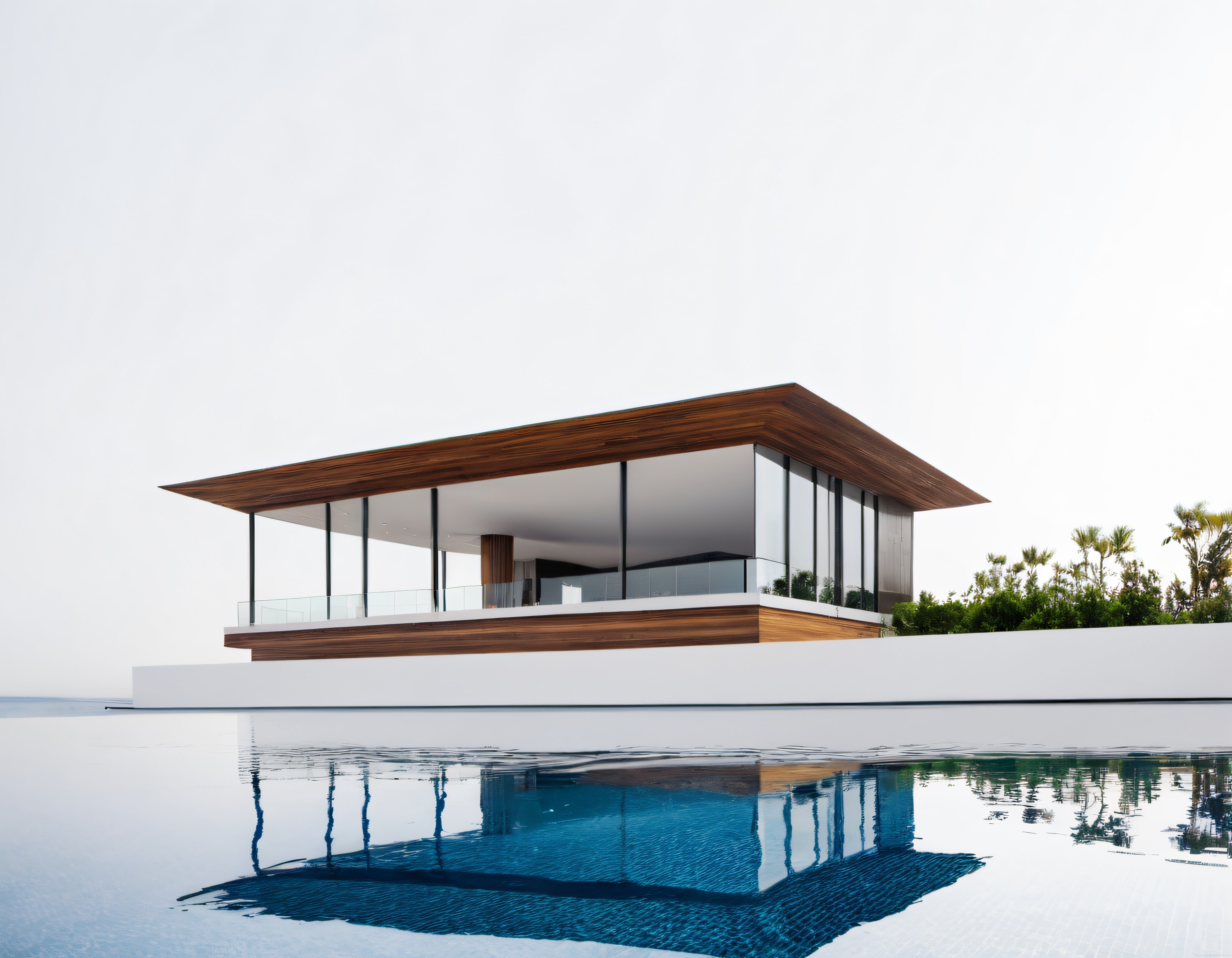 Sonsuzluk Havuzlu Modern Lüks Villa: Cam ve Ahşapla Minimalist Mimari