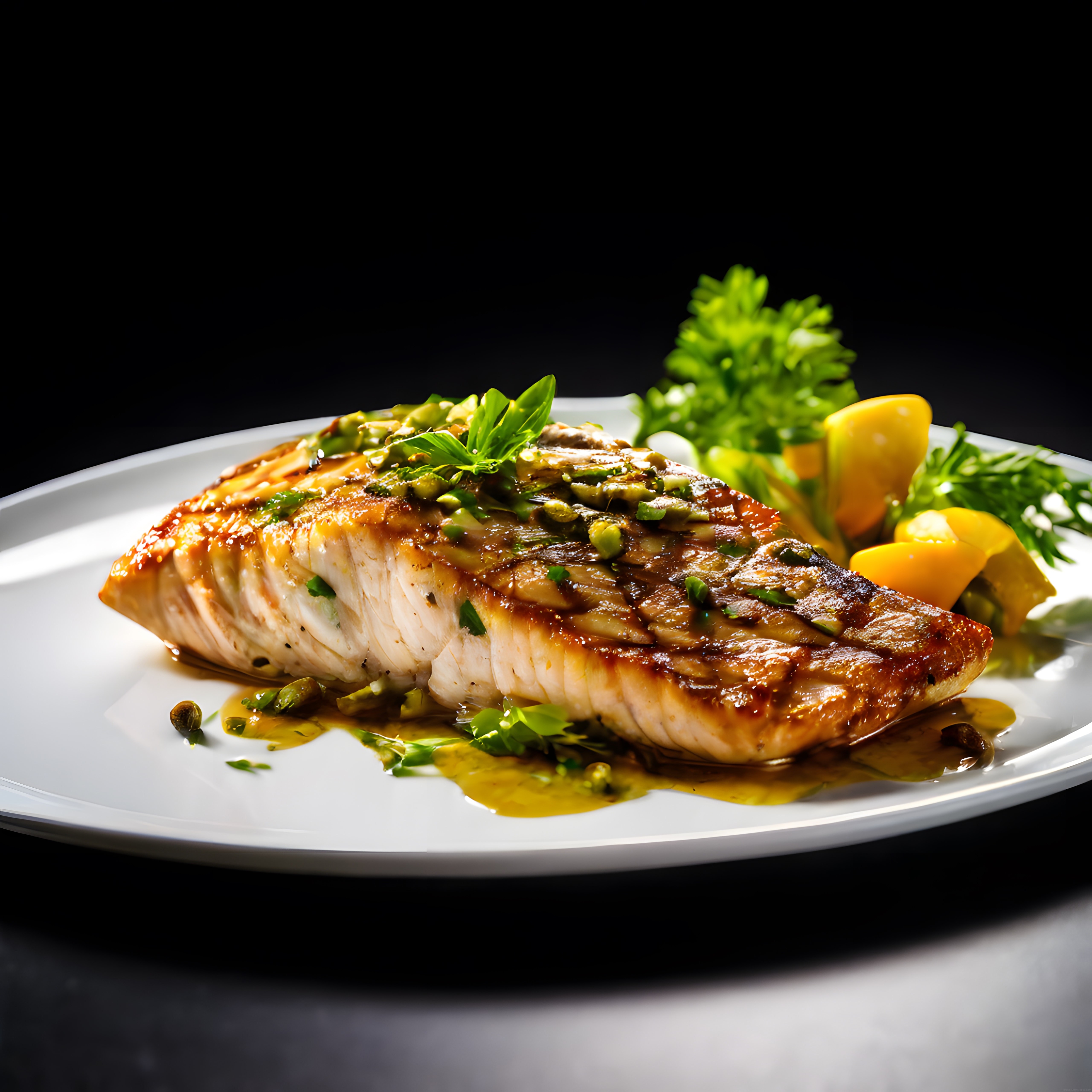 Soslu Balık Filetosu ve Sarımsaklı Patates ile Elegan Tabak Sunumu