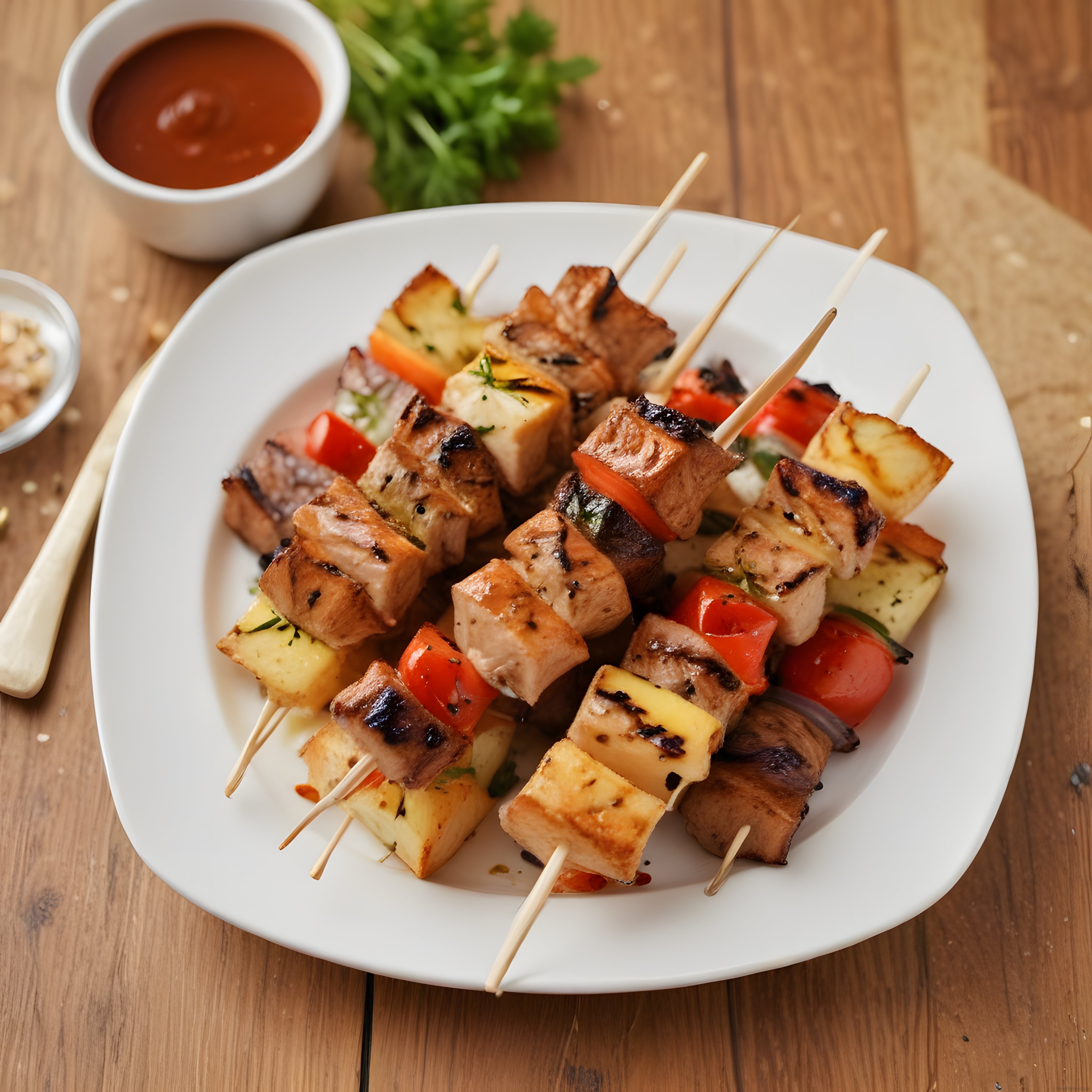 Soslu Tavuk Şiş Kebabı: Izgara Ateşinde Sebzeli ve Meyveli Eşsiz Lezzet