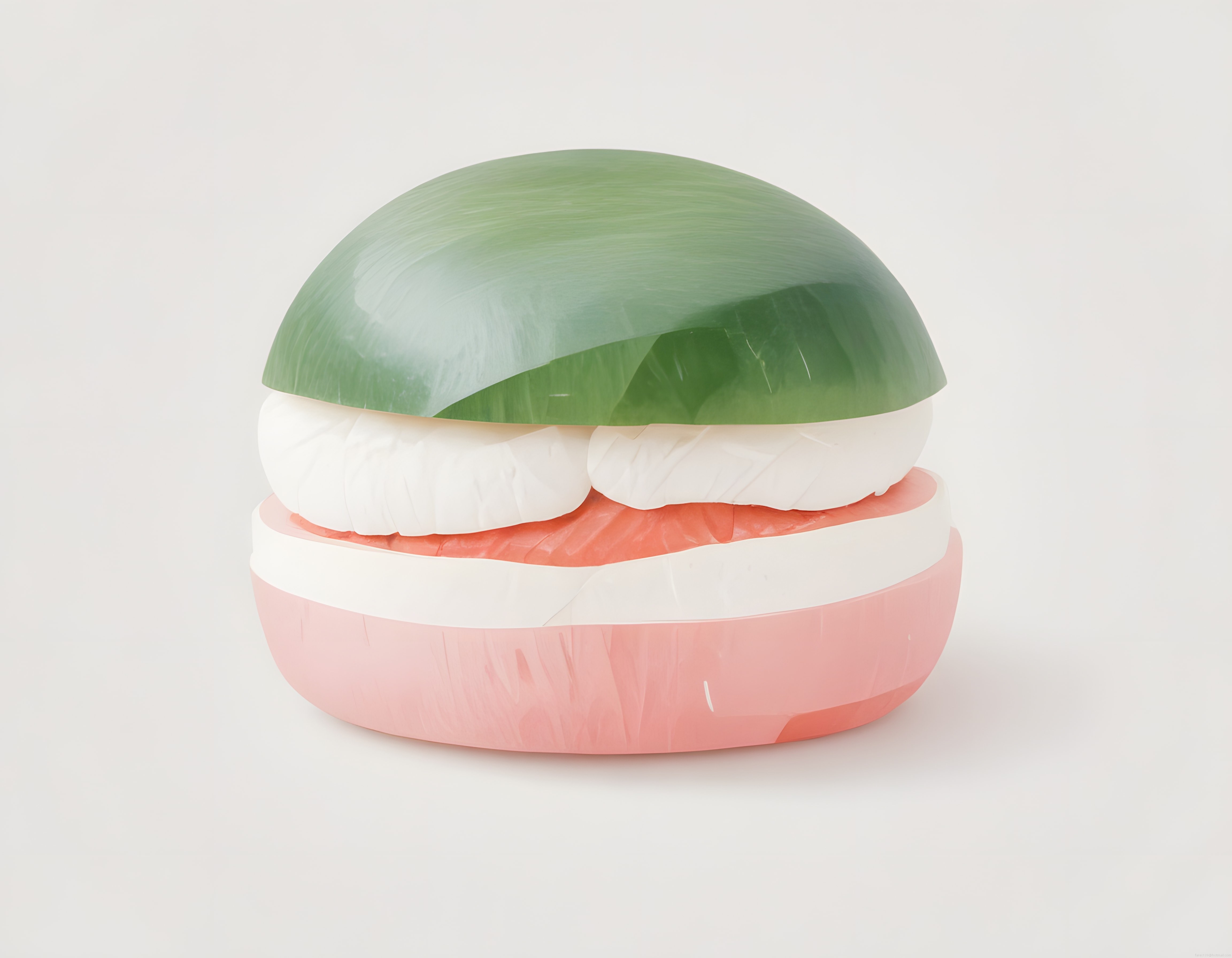 Soyut 3D Hamburger Tasarımı ve Pastel Tonlarda Minimalist Dijital Sanat