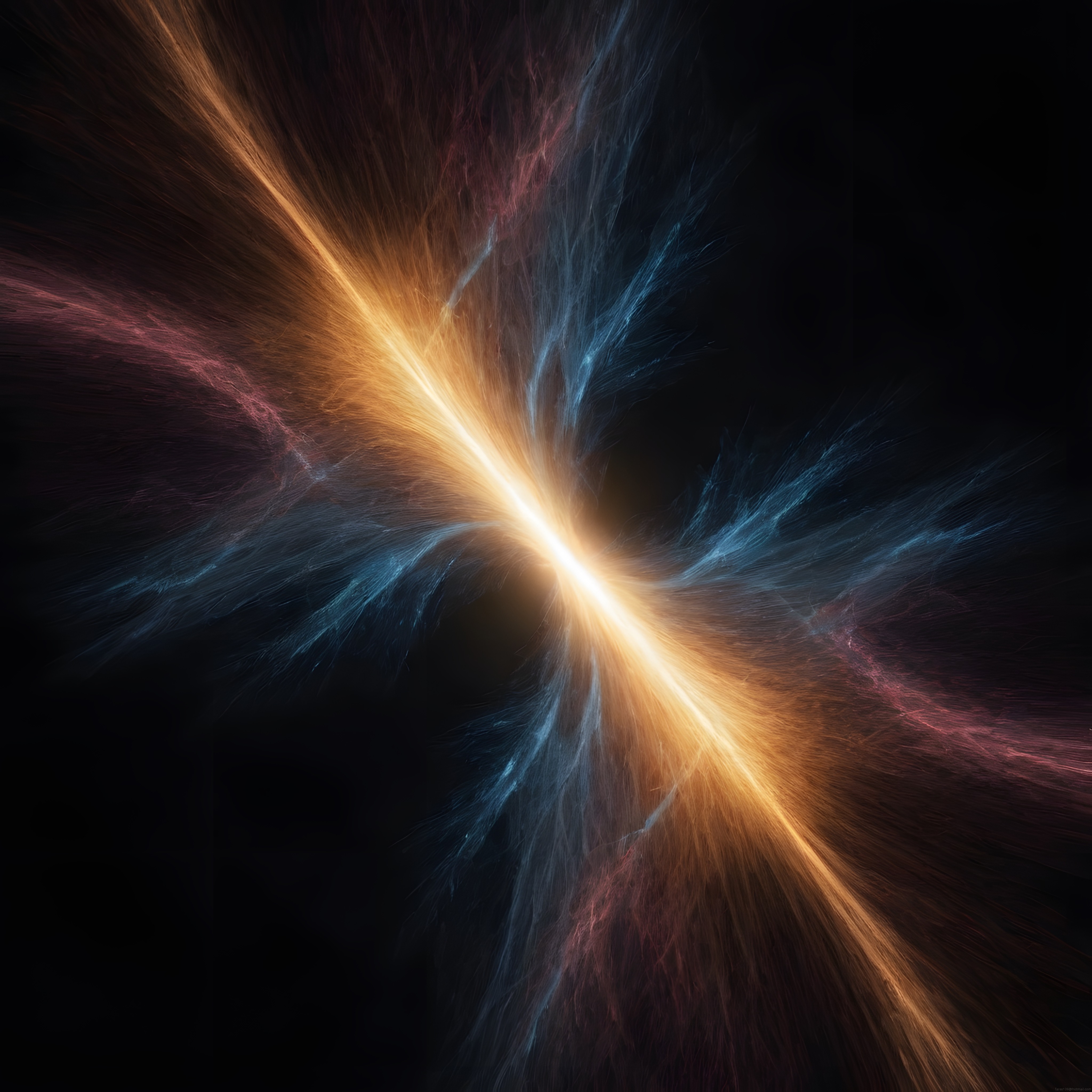 Soyut Dijital Evrende Mavi ve Turuncu Işıkların Hipnotik Dansı