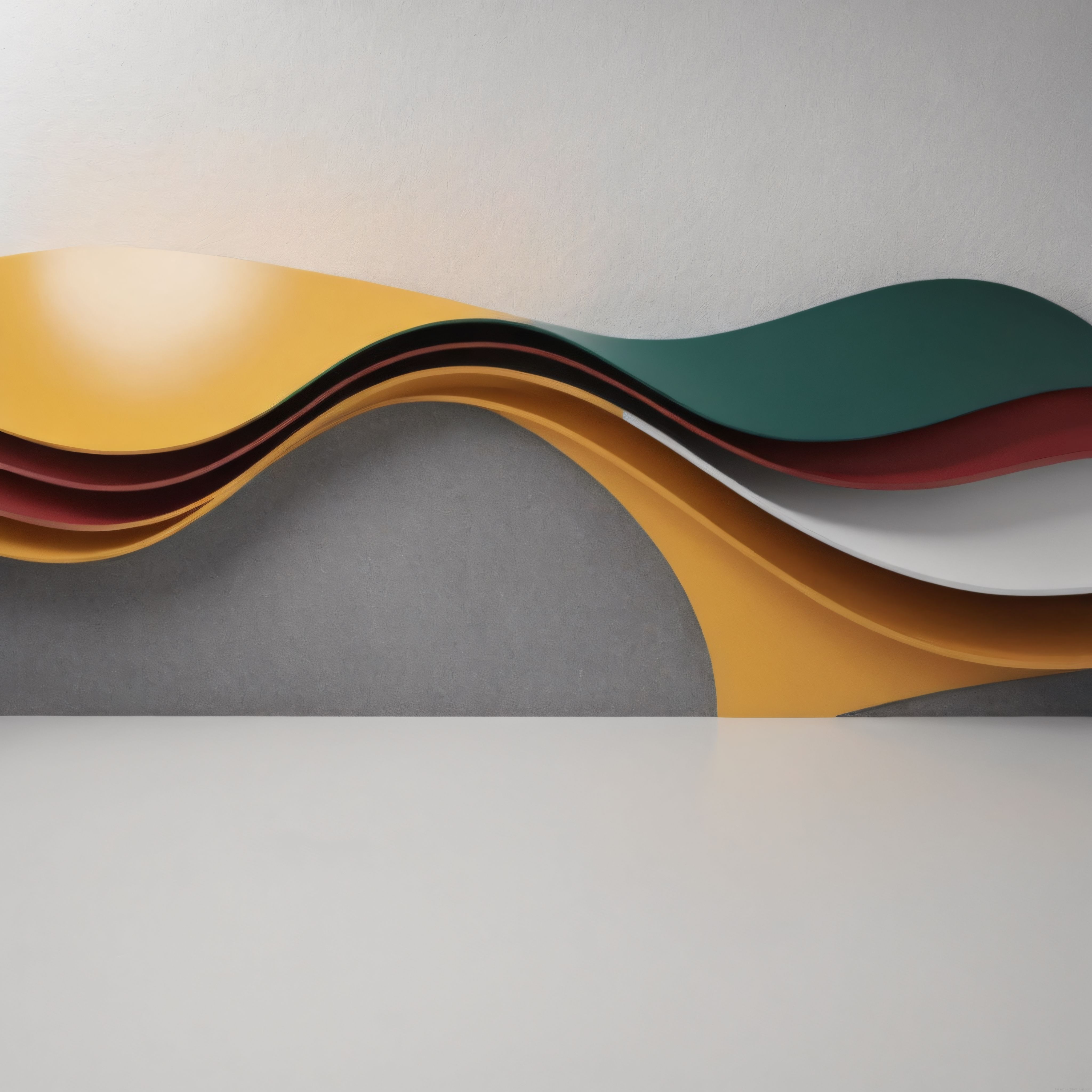 Soyut Dijital Sanat: Hareketli Renkli Katmanlar ve Minimalist Dalgalı Formlar
