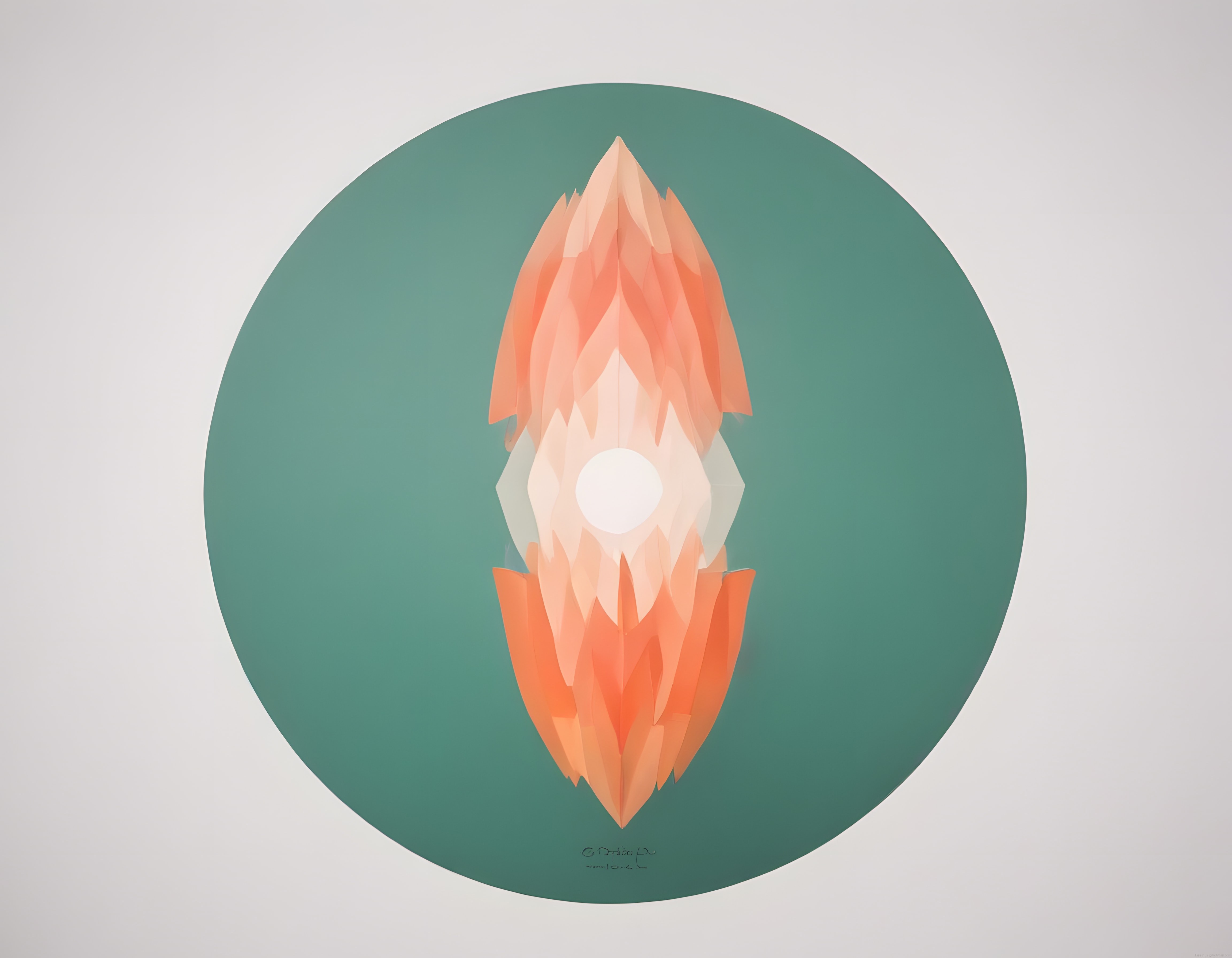 Soyut Geometrik Çiçek Formu: Dijital Sanat Eseri ve Minimalist Botanik Motif