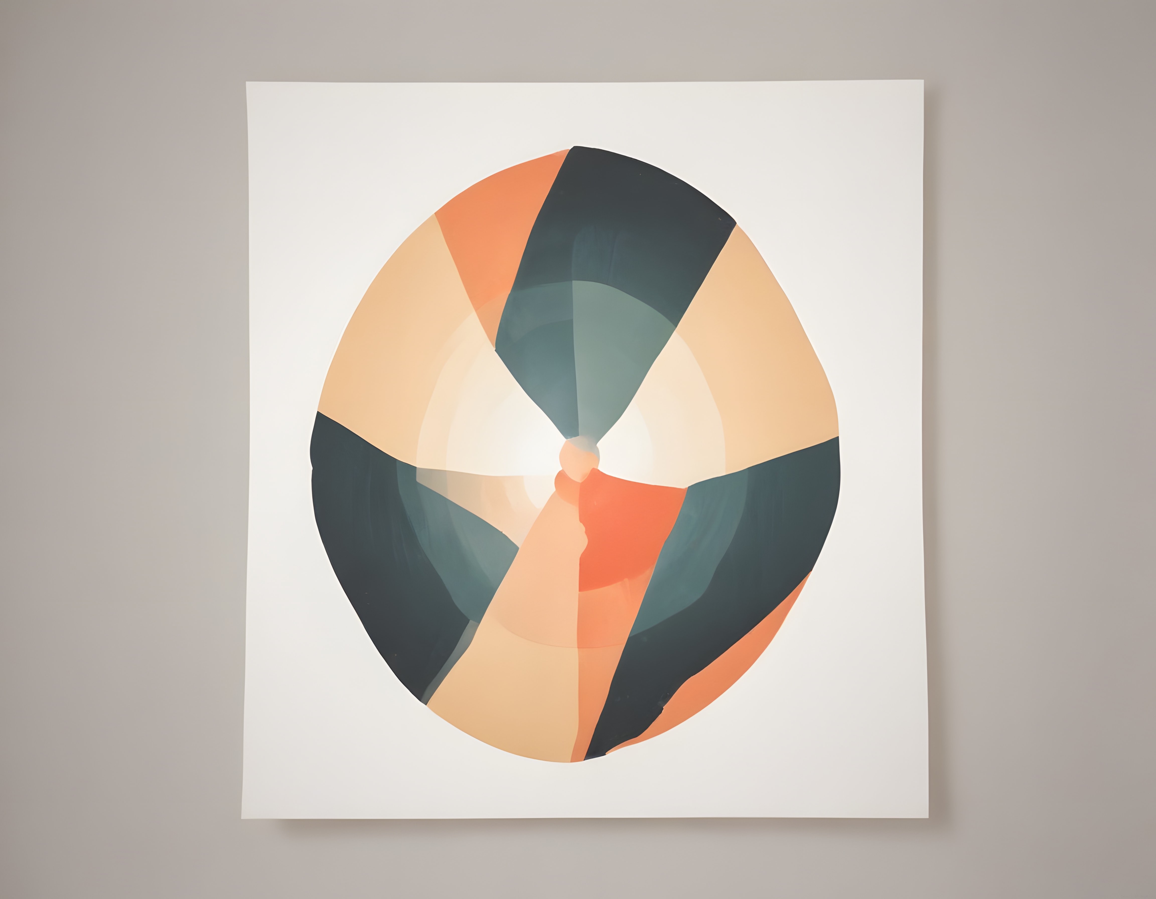 Soyut Geometrik Dairesel Kompozisyon Minimalist Duvar Sanatı ve Modern Poster