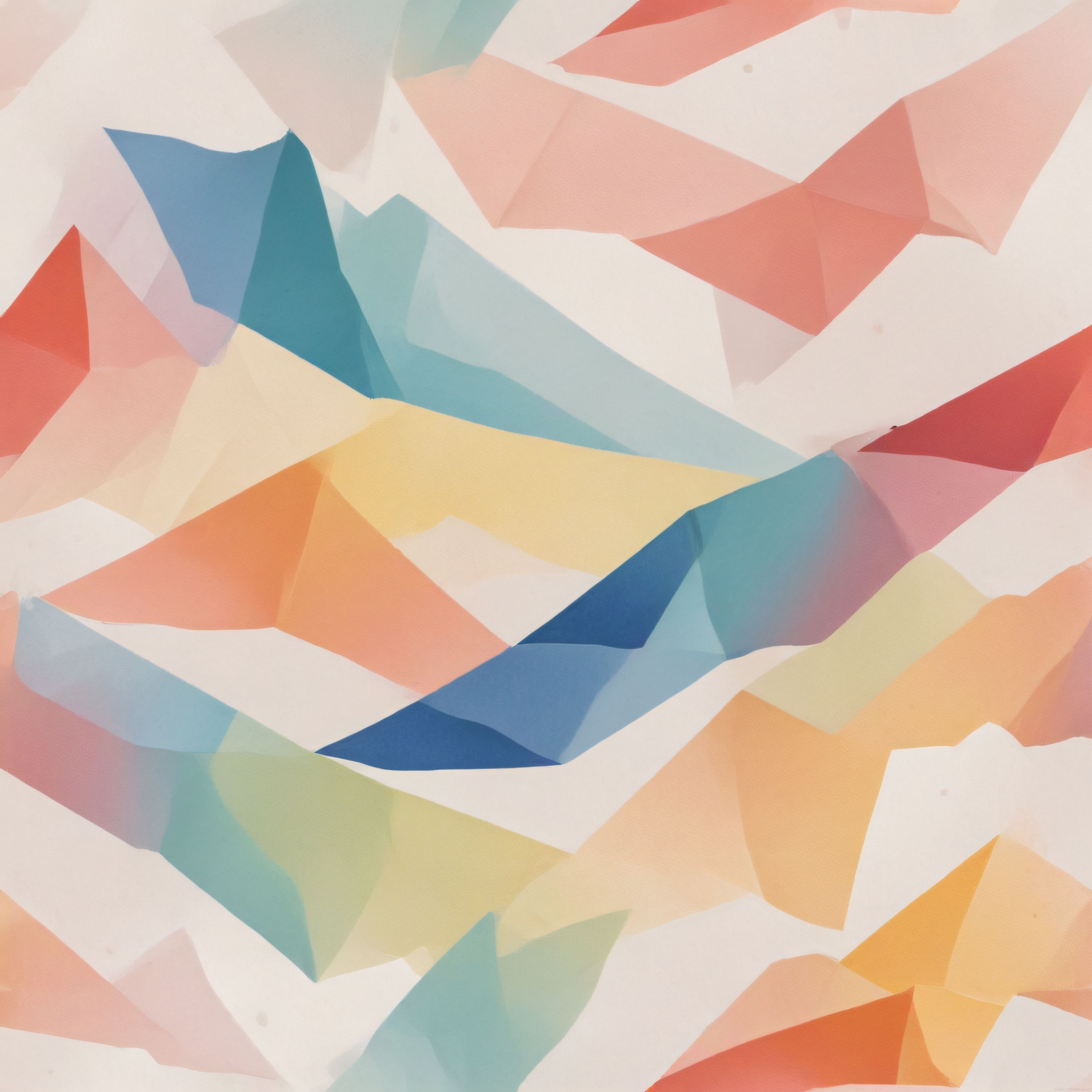 Soyut Geometrik Desenler: Şeffaf Katmanlar ve Pastel Renklerle Modern Sanat
