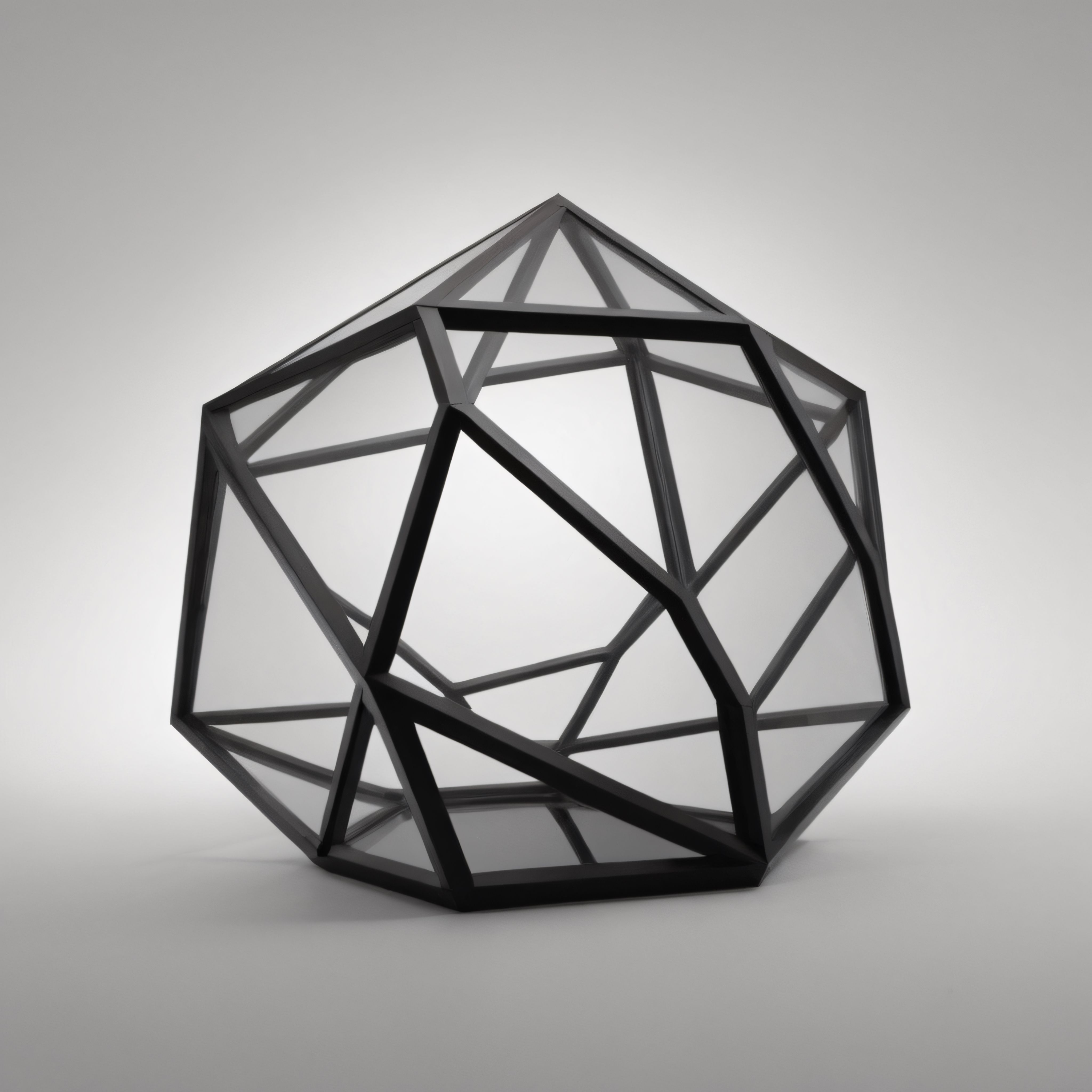 Soyut Geometrik Formda Poliedron Cam Yapı ve Modern Mimari Estetiği