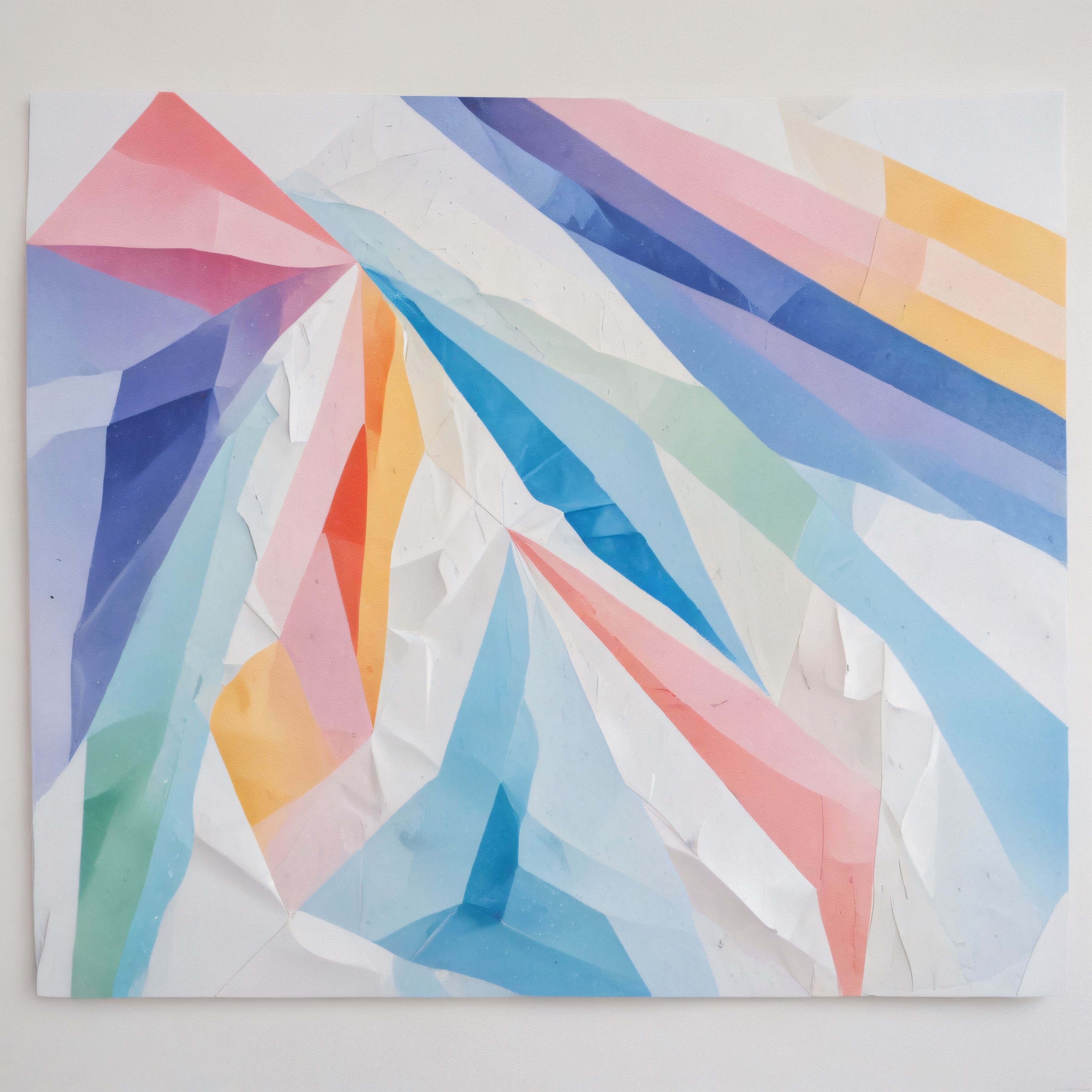 Soyut Geometrik Komposizyon: Pastel Katmanlar ve Şeffaf Renkli Formlar