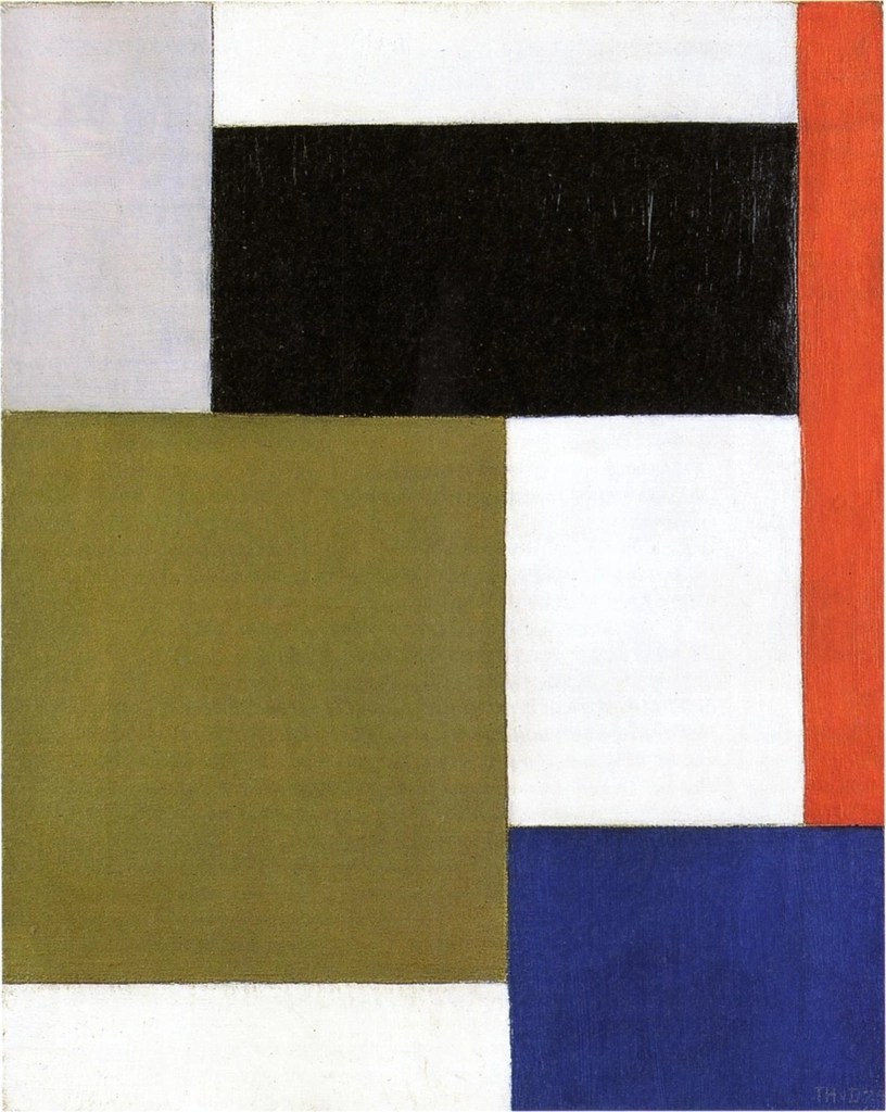 Soyut Geometrik Kompozisyon: Modern Sanat Eseri ve Minimalist Dikdörtgen Deseni