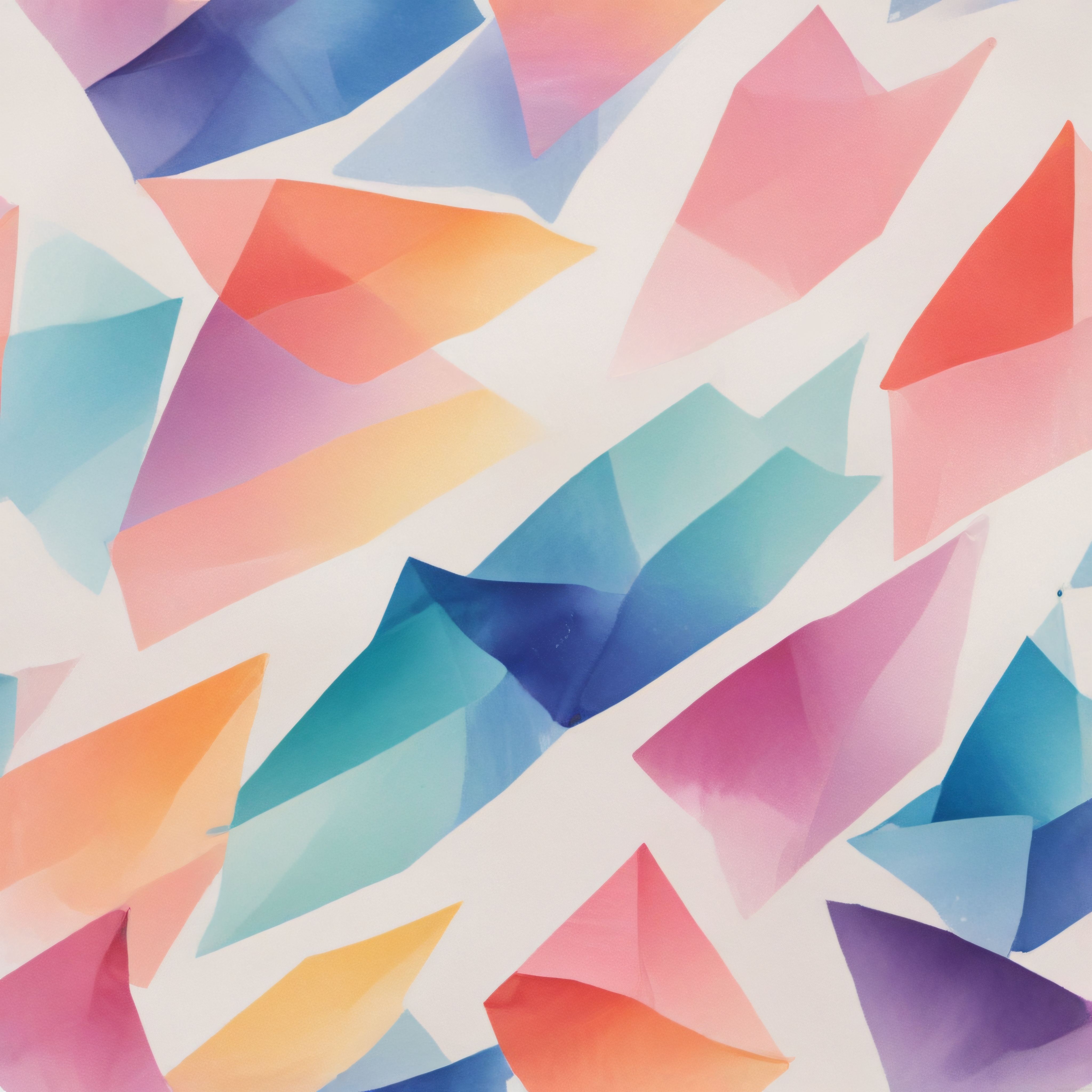 Soyut Geometrik Pastel Renklerde Dijital Sanat Kompozisyonu ve Modern Arka Plan