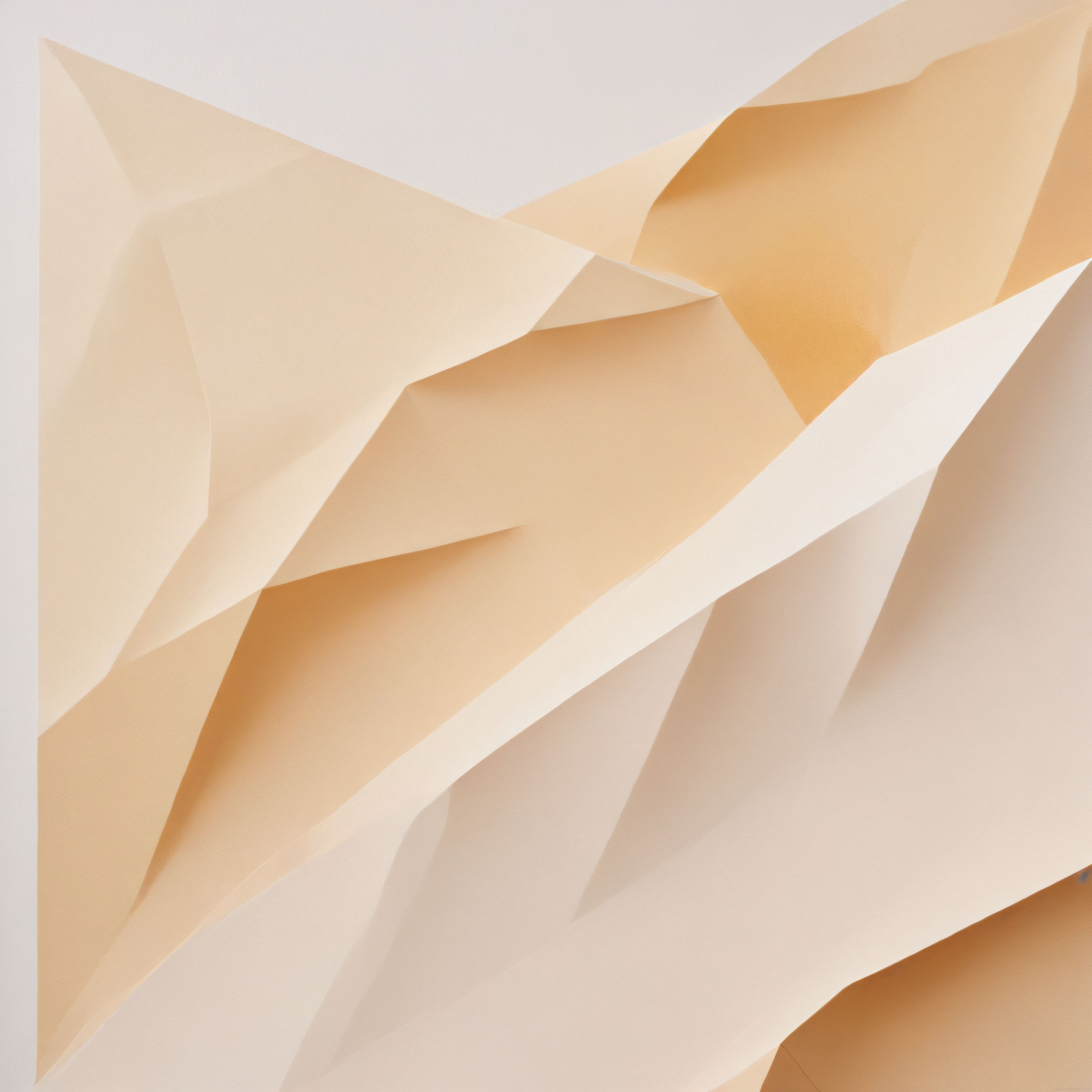 Soyut krem ve bej tonlarında katmanlı kağıt dokulu minimalist sanat kompozisyonu