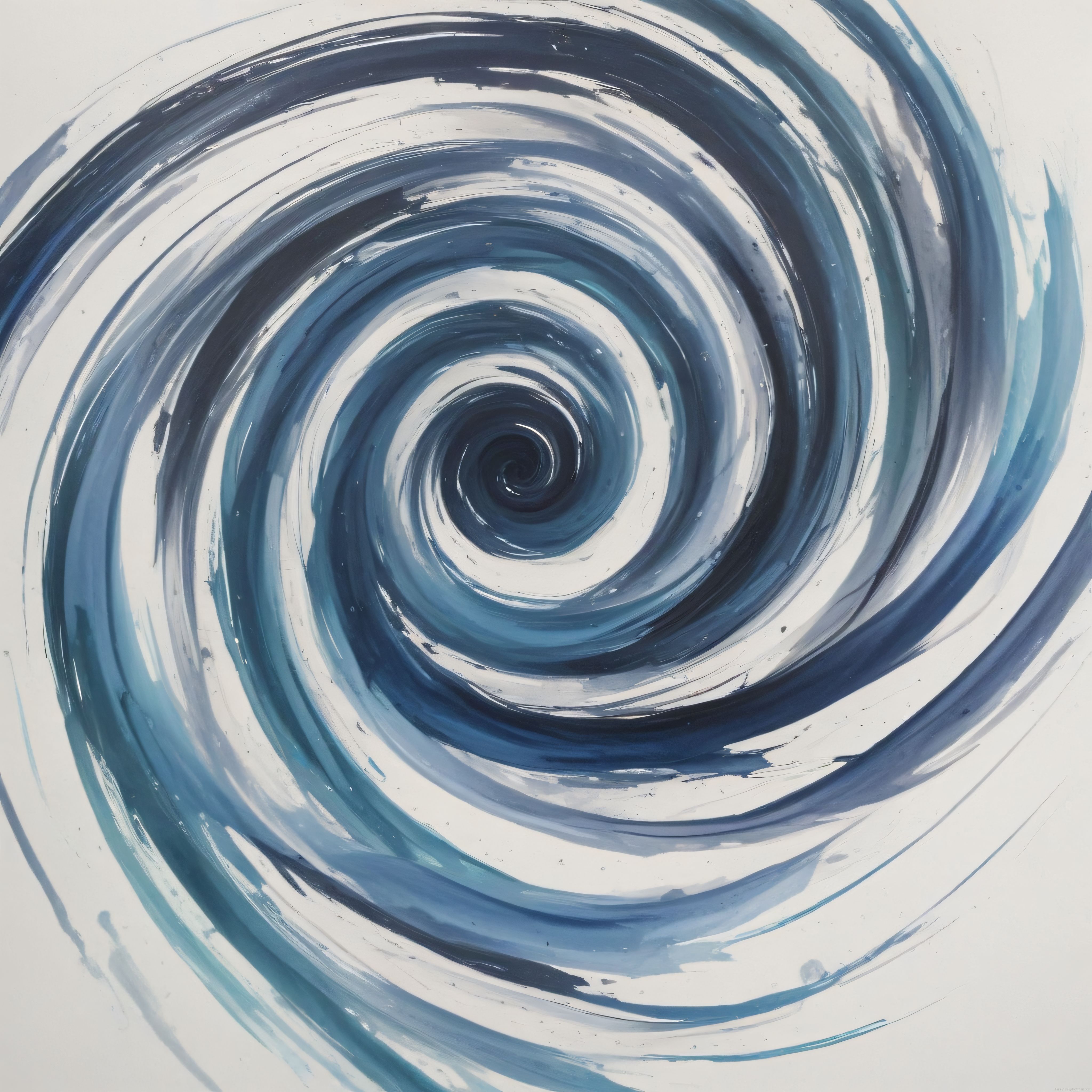 Soyut Mavi Spiral: Fırça Darbeleriyle Hipnotik Bir Sanatsal Yolculuk
