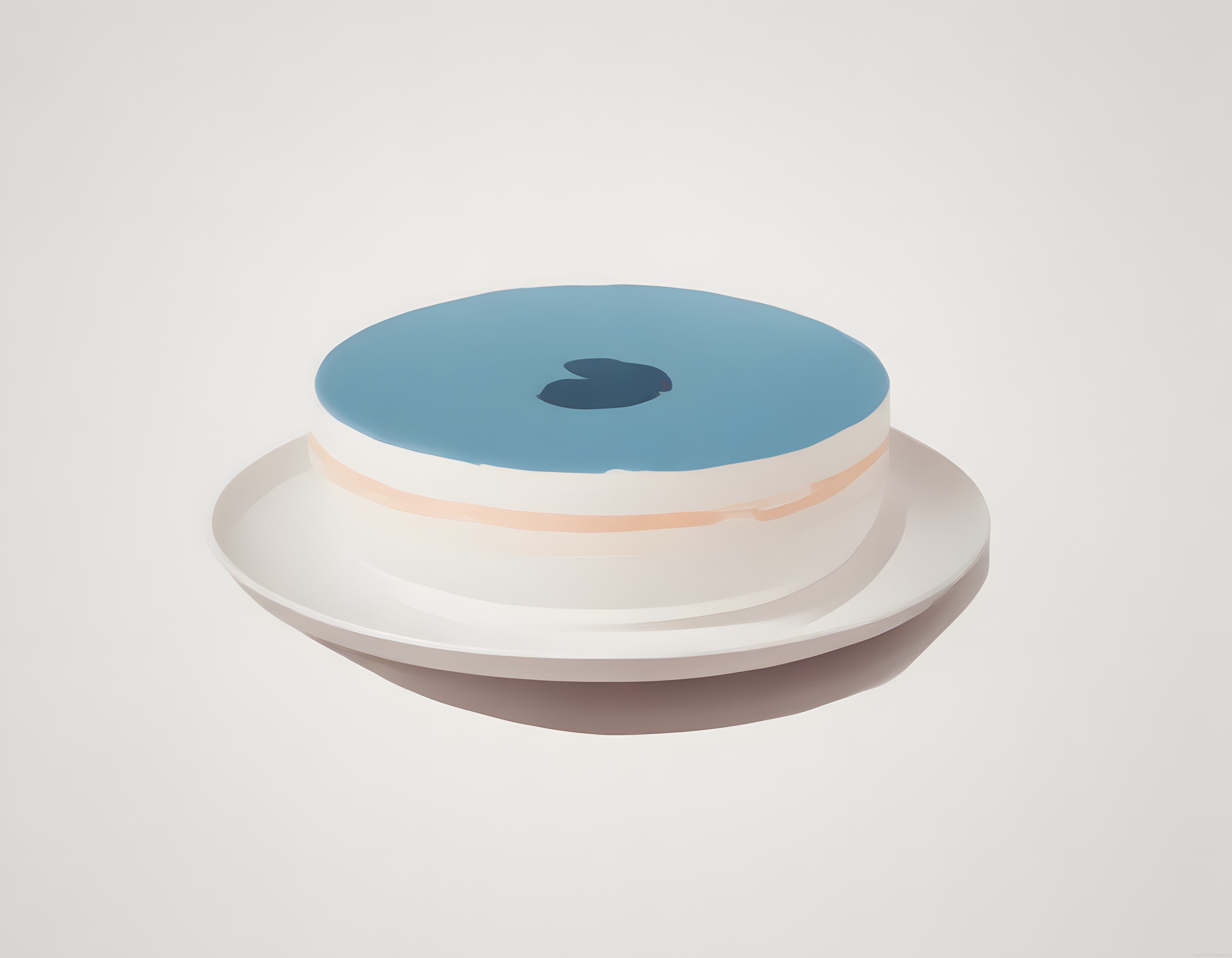 Soyut Mimari Yapıda Mavi Yüzeyli Minimalist 3D Render Tasarım