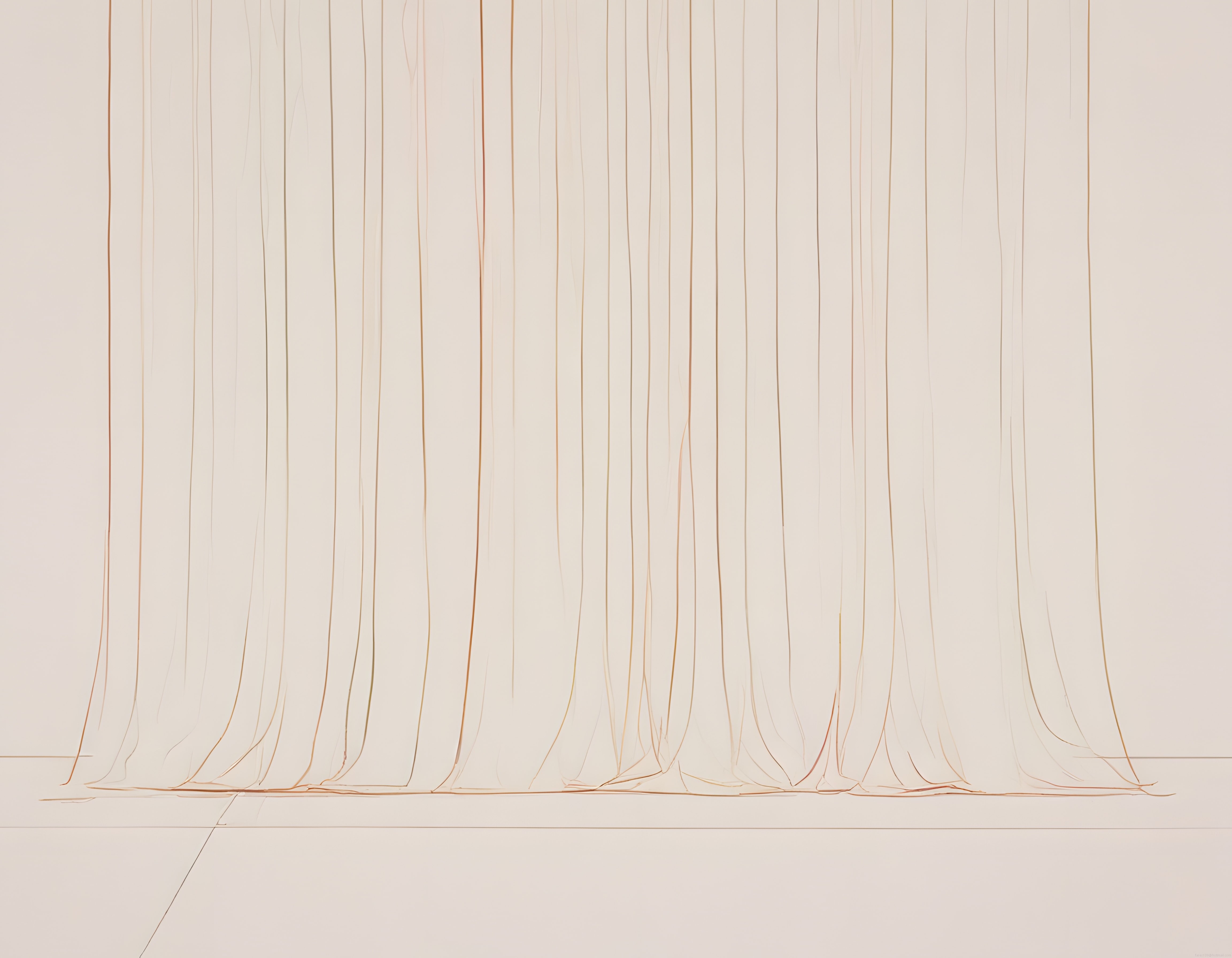 Soyut Minimal Sanat: Zemine Dokunan İnce Çizgiler ve Sakin Bej Tonlar