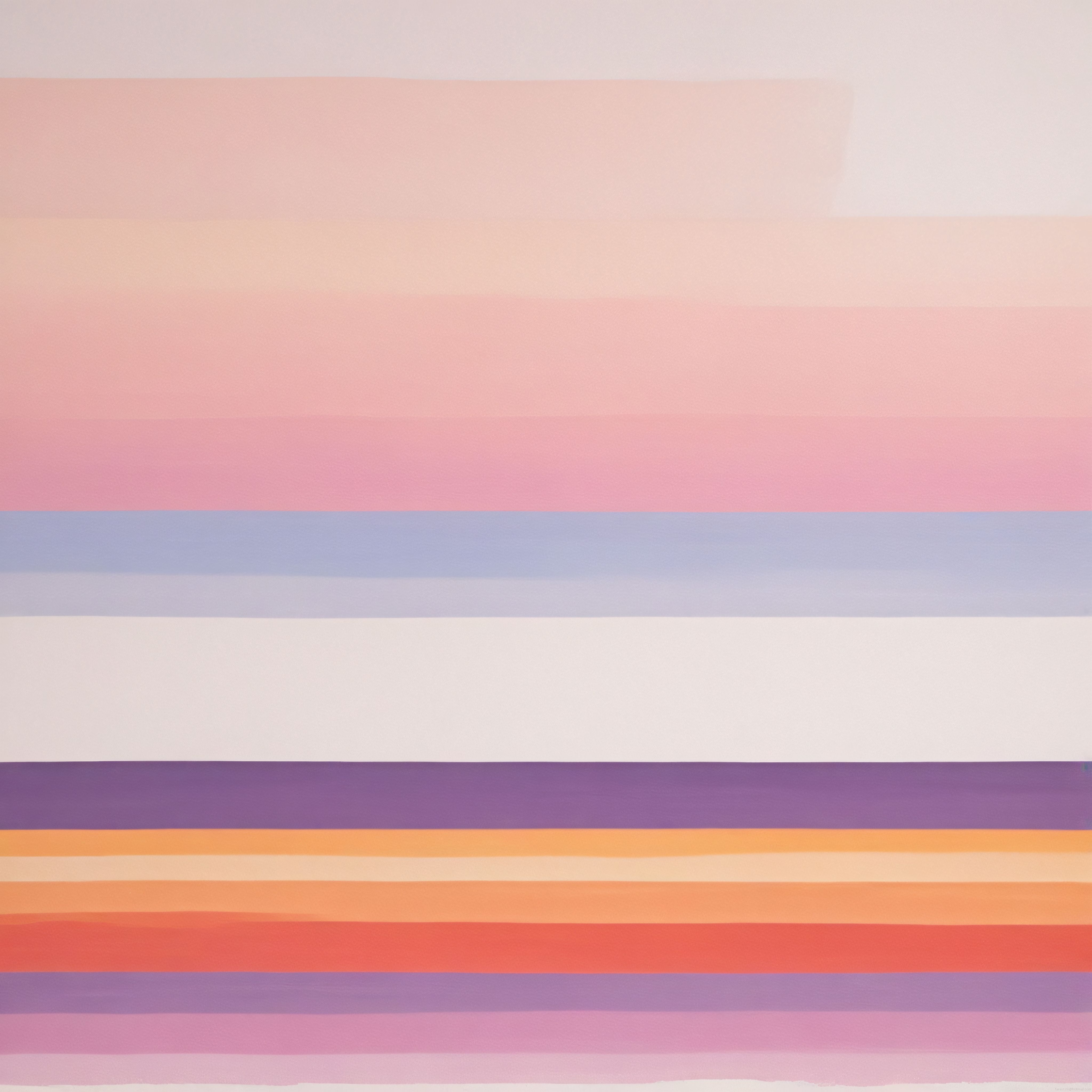 Soyut Minimalist Dijital Sanat: Pastel Yatay Çizgiler ve Yumuşak Renk Geçişleri