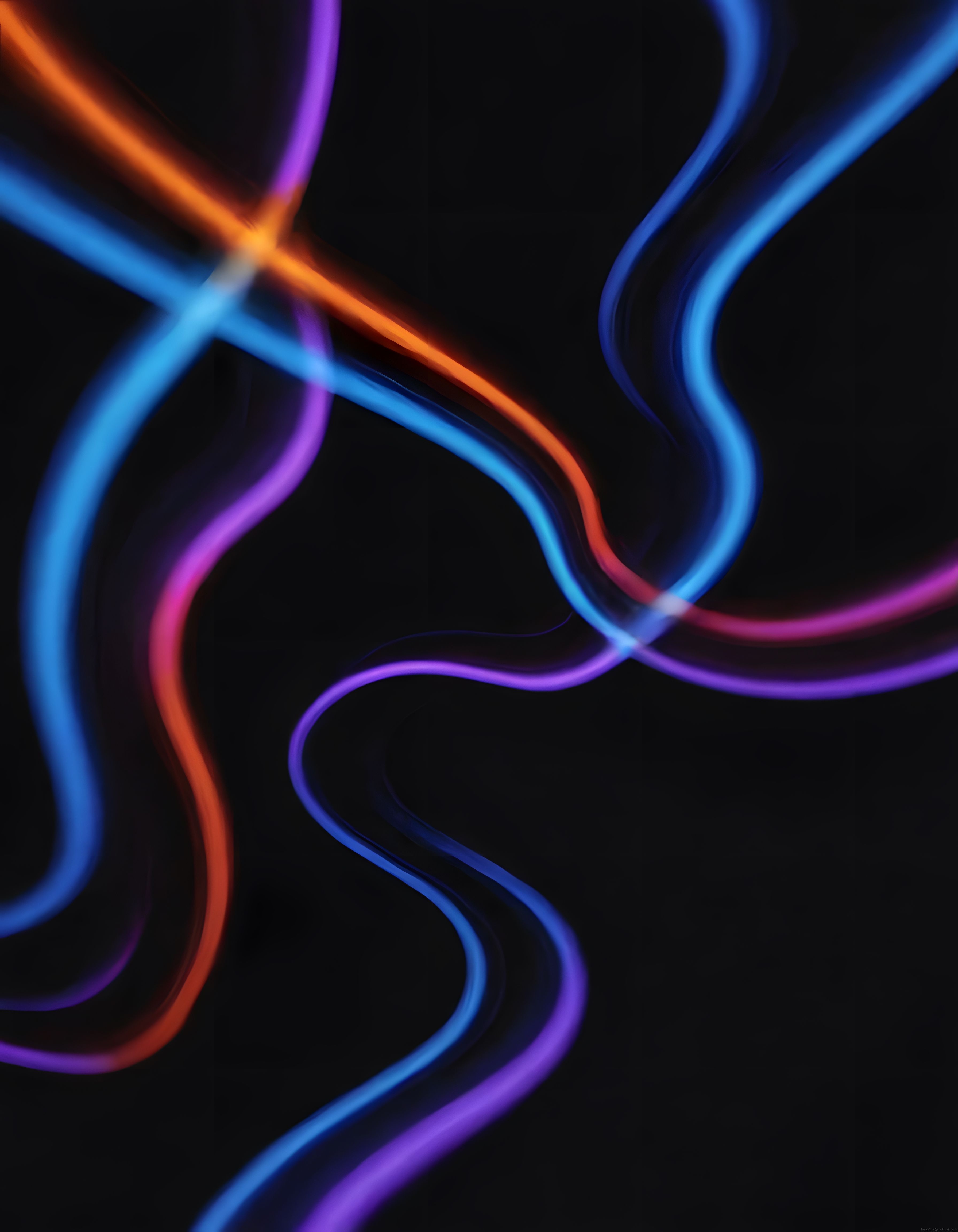 Soyut Neon Işık Çizgileriyle Modern ve Göz Alıcı Dijital Sanat Eseri