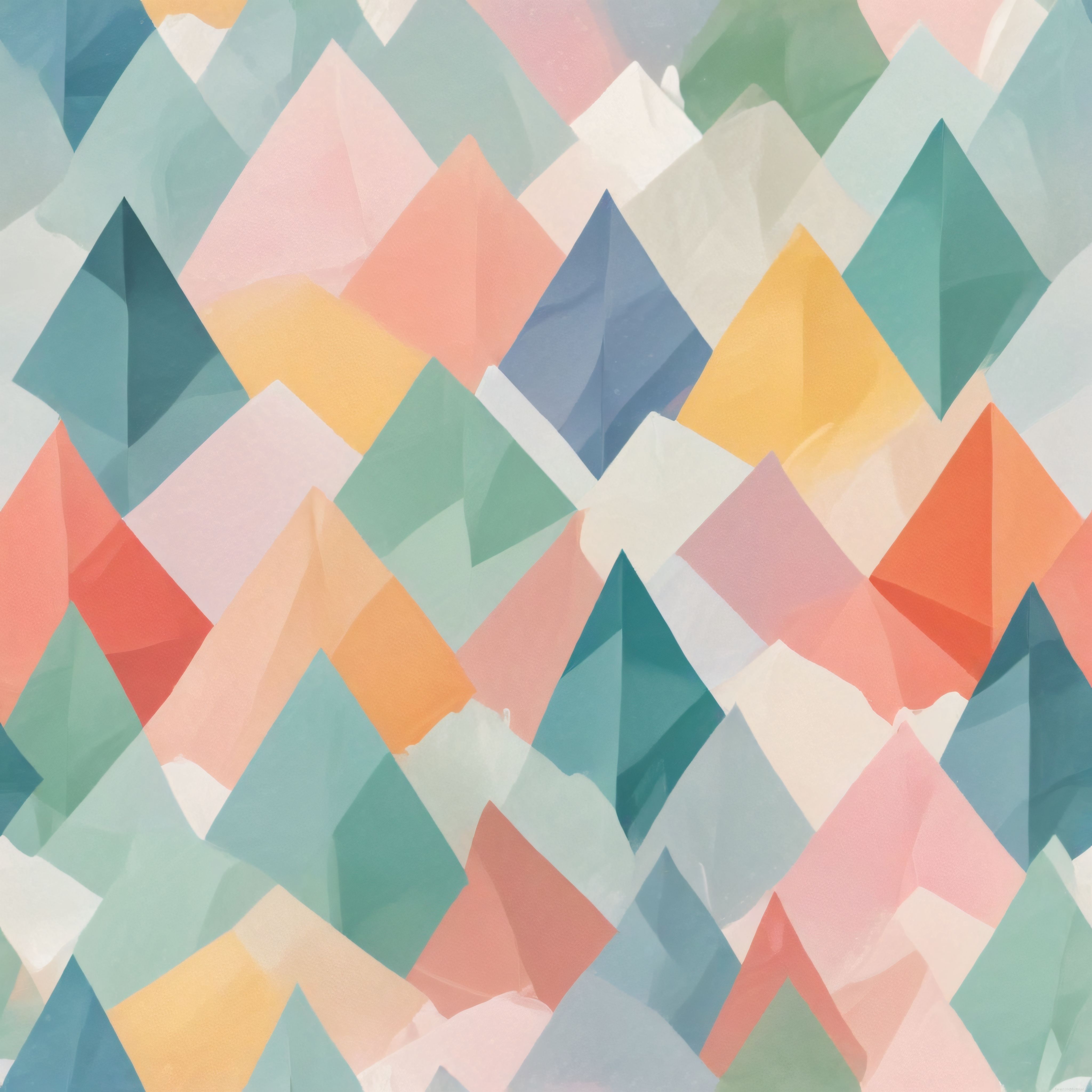 Soyut suluboya etkili geometrik desen pastel renklerde dijital illüstrasyon